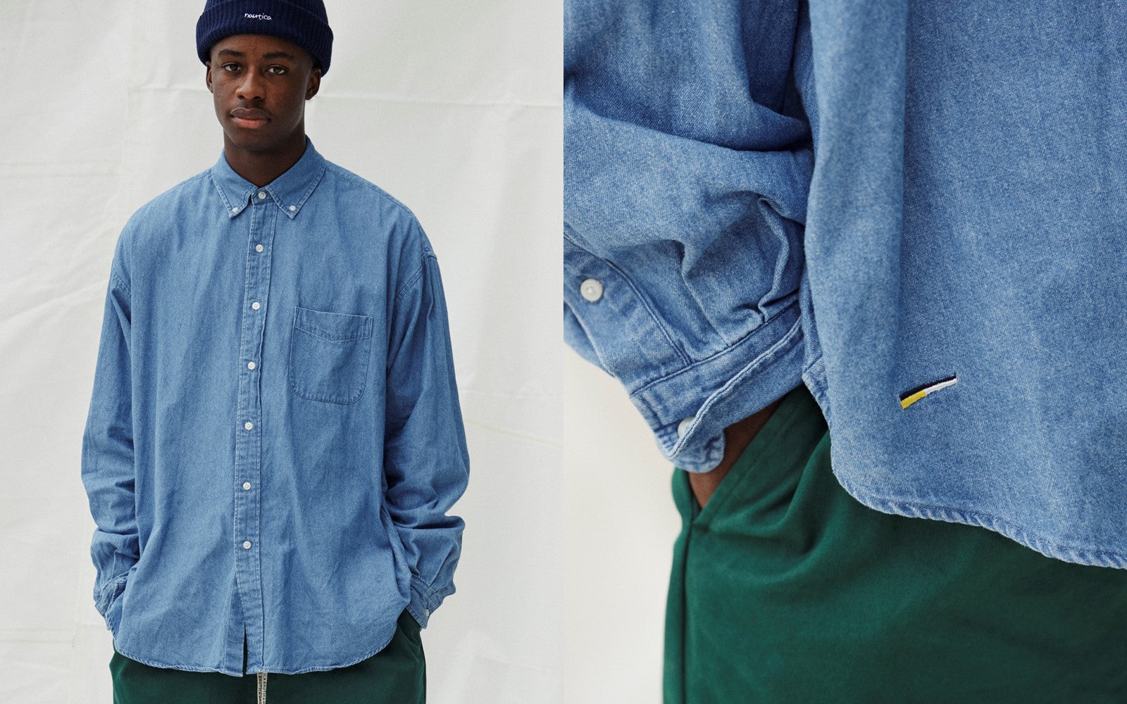 【NAUTICA JAPAN / DENIM B.D SHIRT / SIZE M】