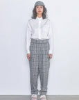 【ADULT ORIENTED ROBES / SILHOUETTE TARTANS LINEN CHECK PANTS / SIZE 4】