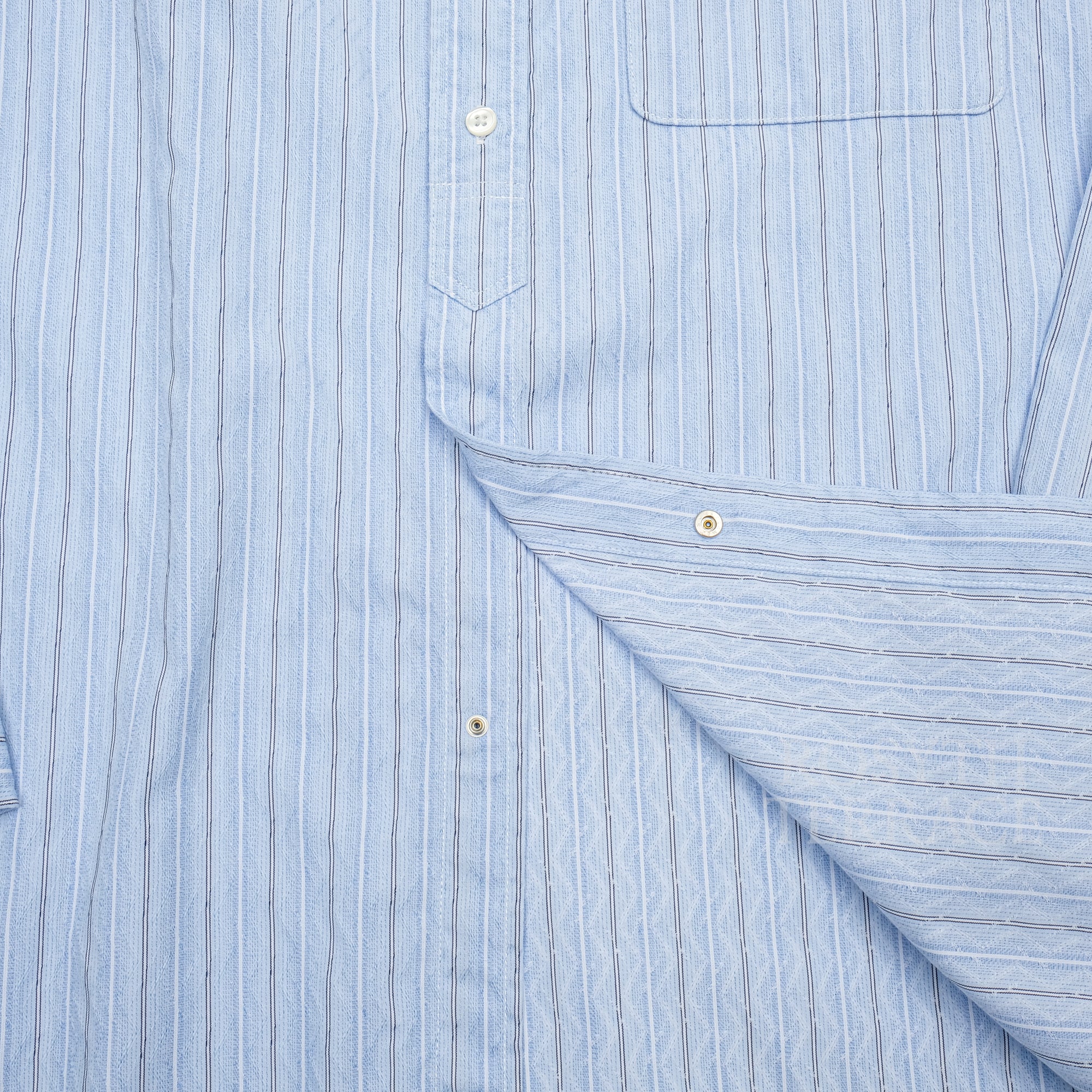 【nanamica / BAND COLLAR DOBBY STRIPE SHIRT LS / SIZE L】
