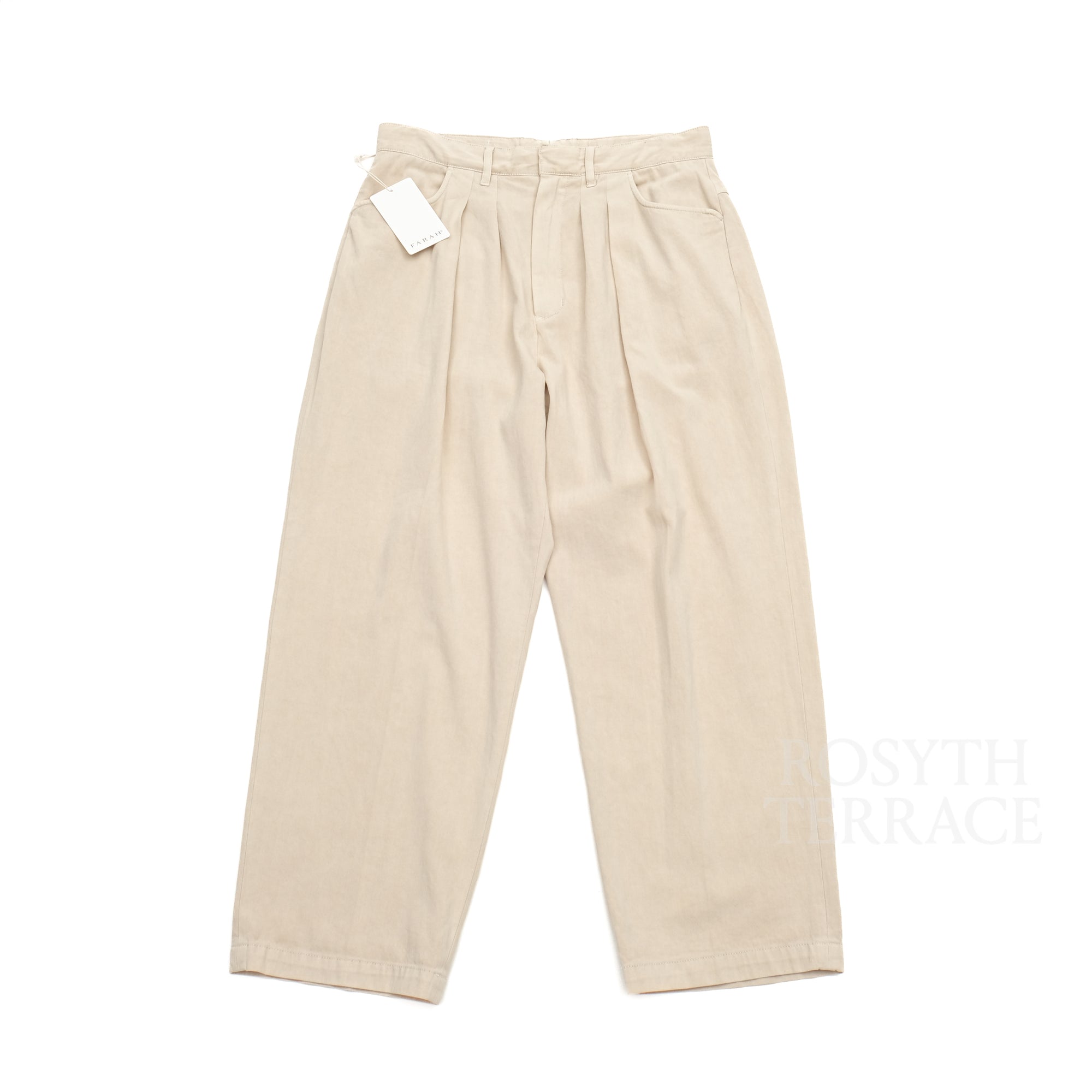 【FARAH JAPAN / TWO-TUCK WIDE TAPERED PANTS (SAND-BIEGE) / SIZE 32】