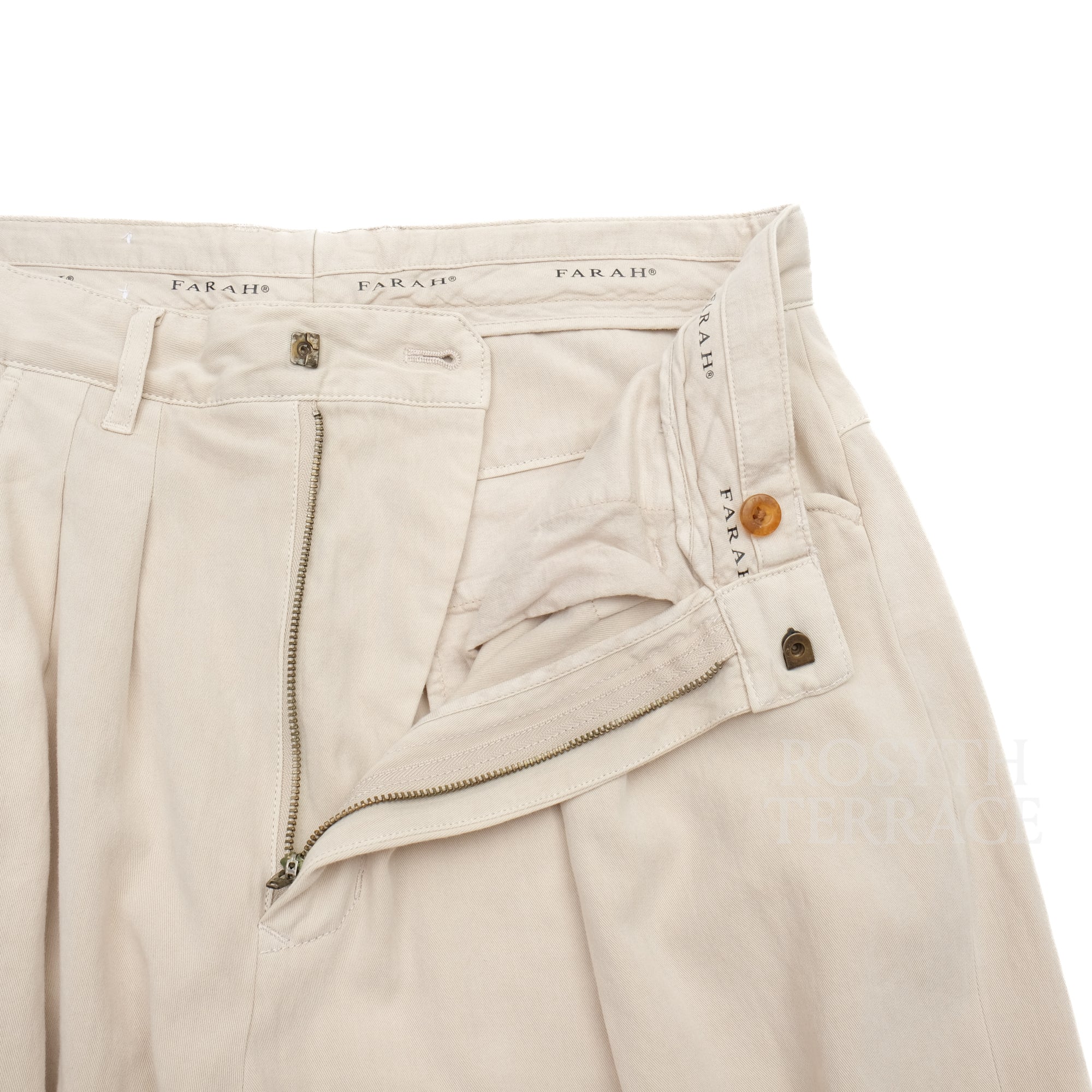 【FARAH JAPAN / TWO-TUCK WIDE TAPERED PANTS (SAND-BIEGE) / SIZE 32】