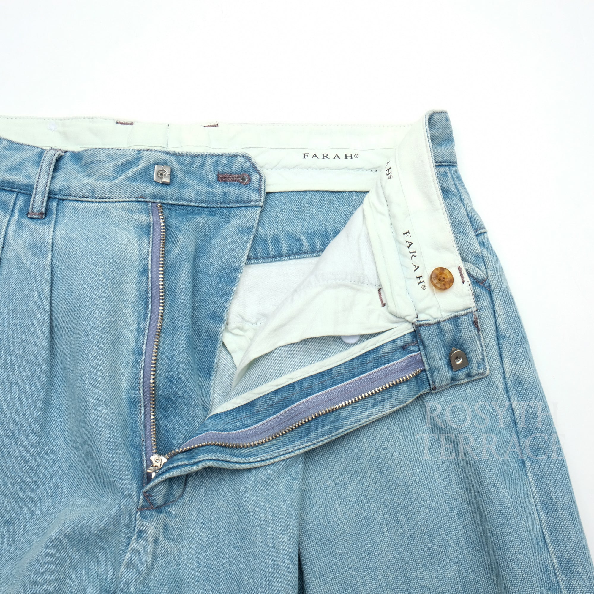 【FARAH JAPAN / TWO-TUCK WIDE TAPERED PANTS (BLEACHED) / SIZE 32】