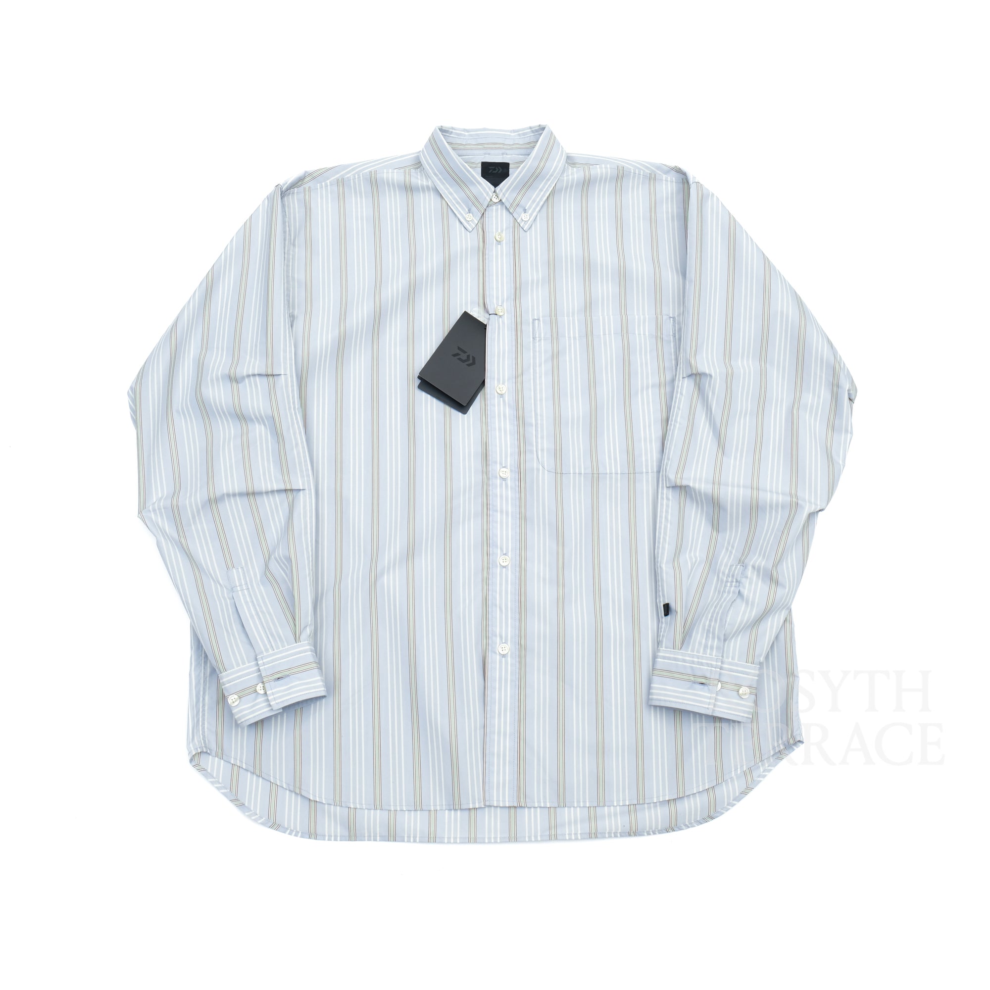 【DAIWA PIER39 / TECH WORK SHIRT (BLUE STRIPE) / SIZE M】