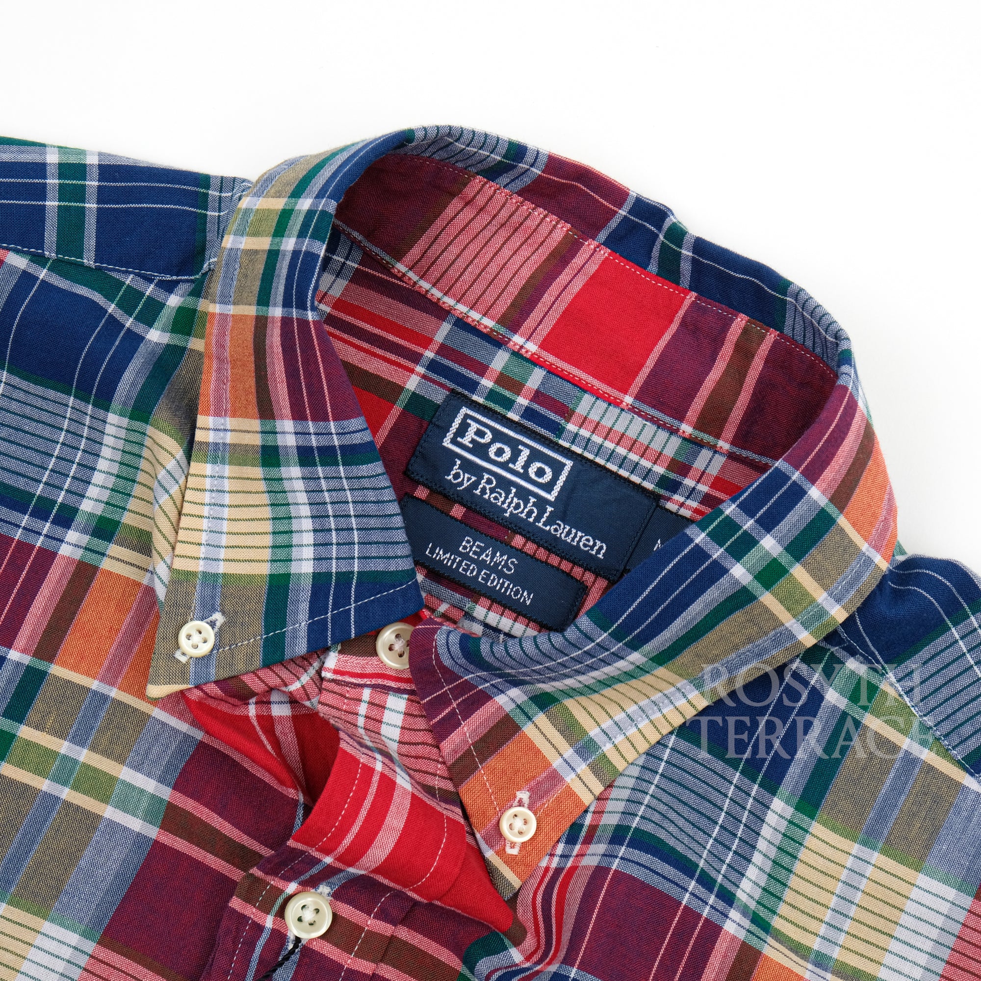 【POLO by Ralph Lauren for BEAMS / CUSTOM LONG SLEEVE SHIRT (MADRAS RED) / SIZE M】