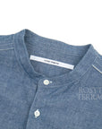【FUTURE PRIMITIVE / BAND COLLAR CHAMBRAY RAW EDGE SHIRT / SIZE L】