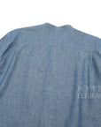 【FUTURE PRIMITIVE / BAND COLLAR CHAMBRAY RAW EDGE SHIRT / SIZE L】