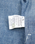【FUTURE PRIMITIVE / BAND COLLAR CHAMBRAY RAW EDGE SHIRT / SIZE L】