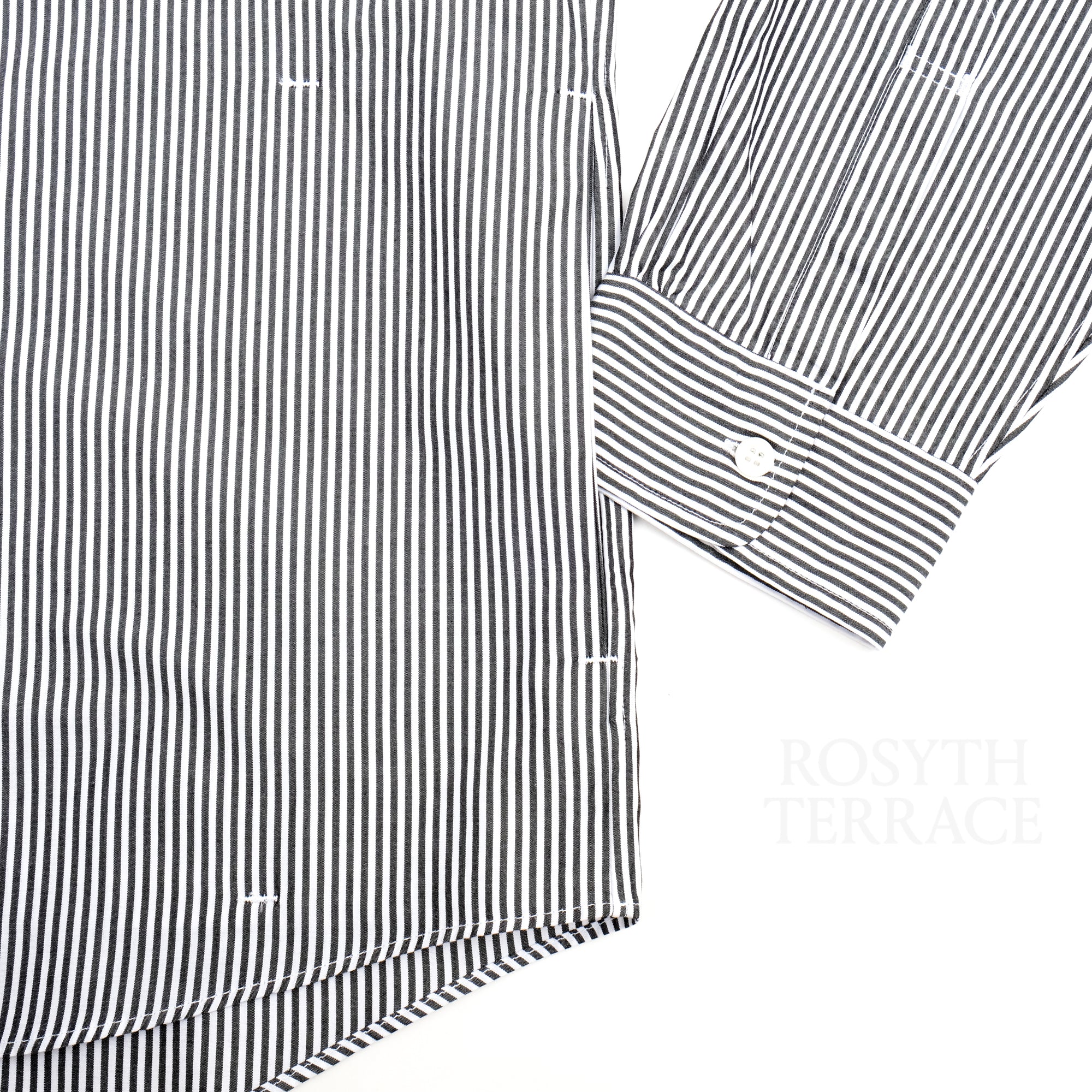 【FUTURE PRIMITIVE / ROUND COLLAR B.D. SHIRT (LONDON STRIPE) / SIZE】