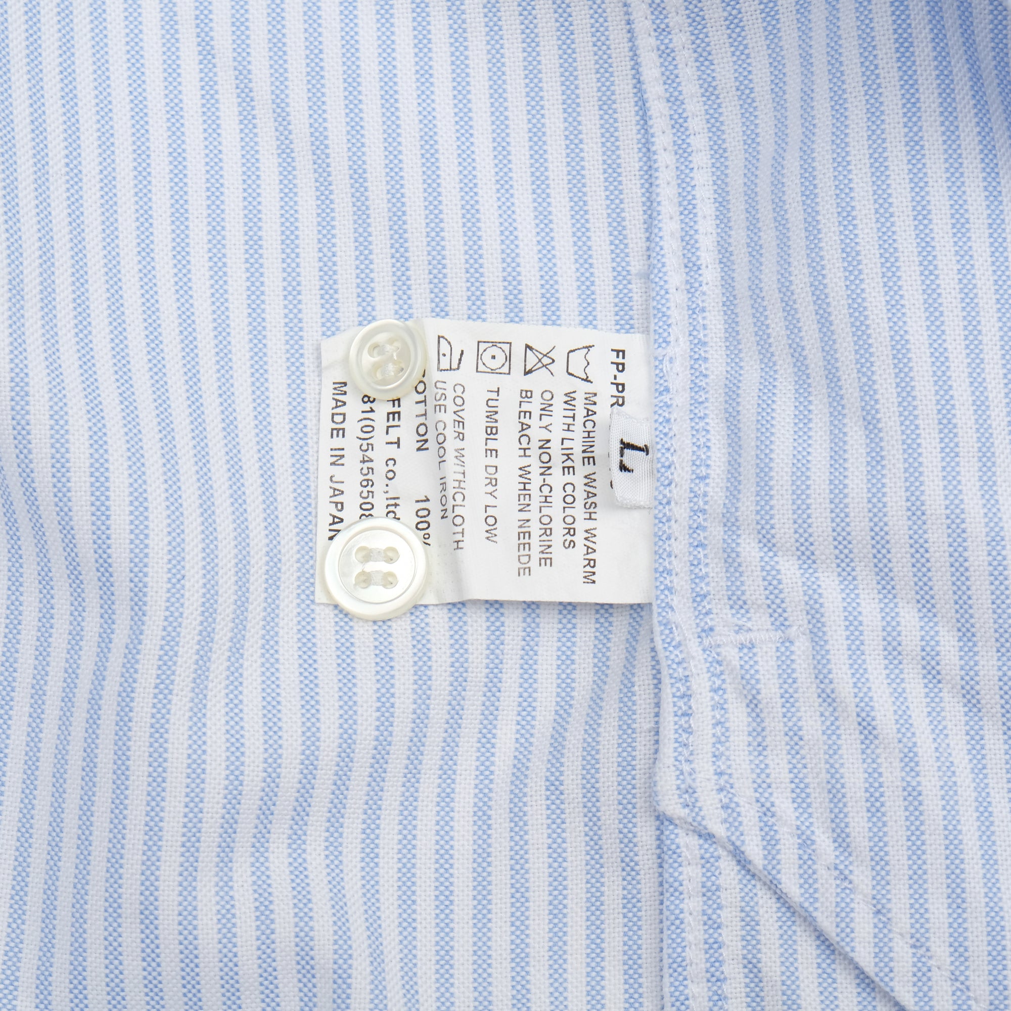 【FUTURE PRIMITIVE / B.D. SHIRT (BLUE CANDY STRIPE) / SIZE L】