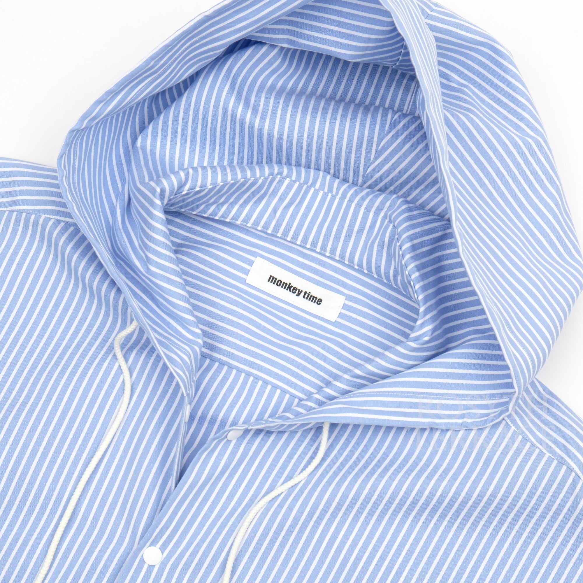 【monkey time / HOODED STRIPE SHIRT / SIZE M】