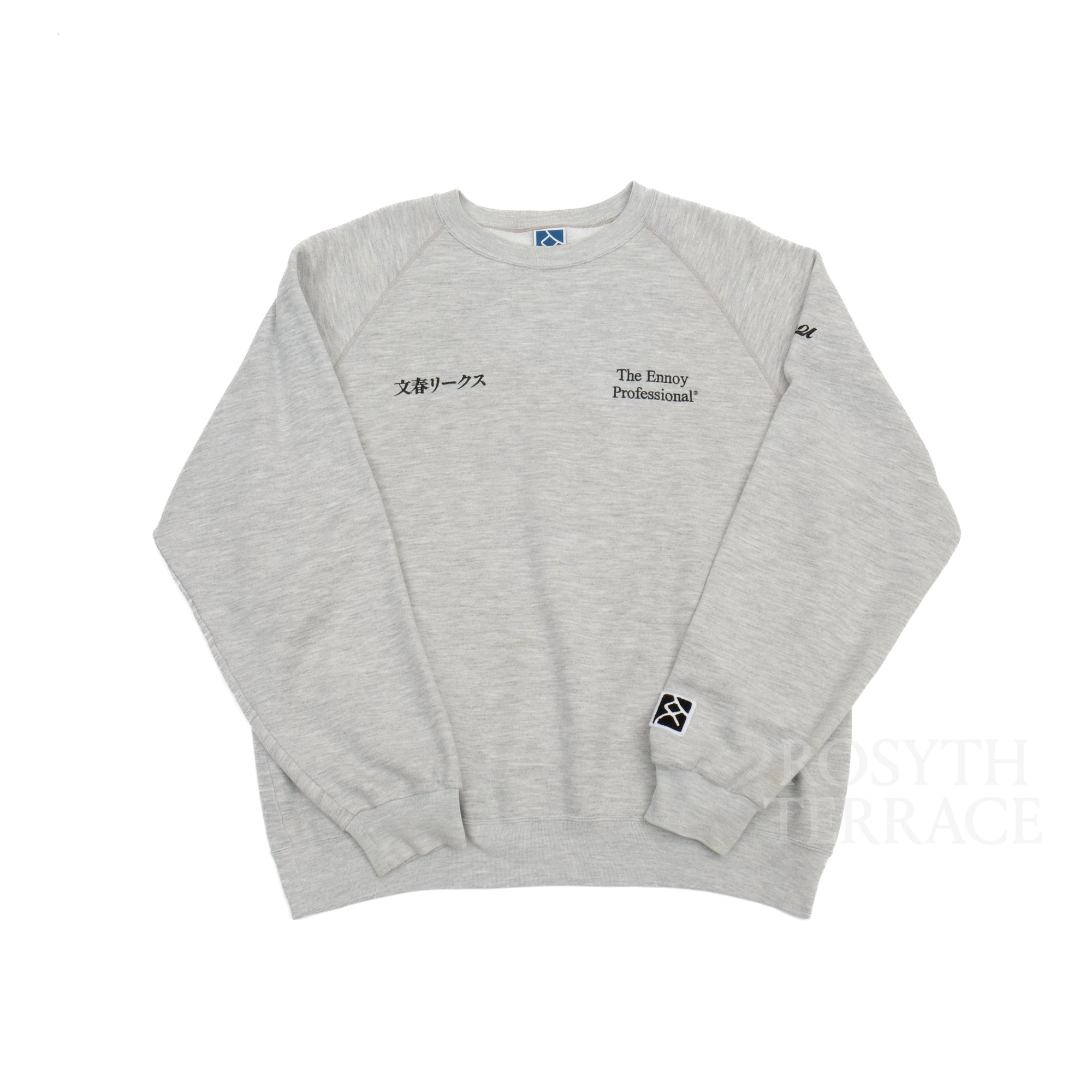 【ENNOY x BUNSHUN / CREW SWEAT LS (BLACK/ASH) / SIZE XL】