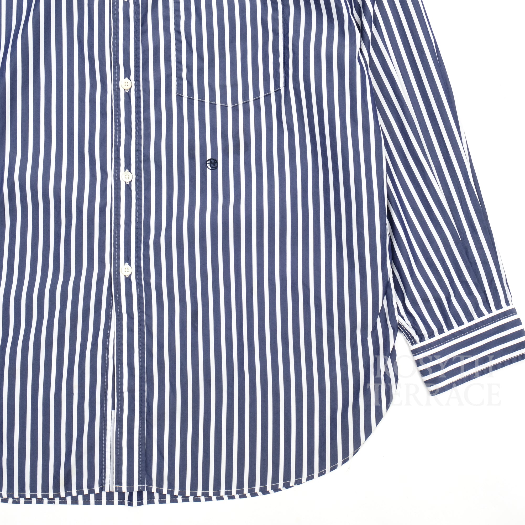 【nanamica / BIG BUTTON DOWN WIND STRIPE SHIRT / SIZE M】