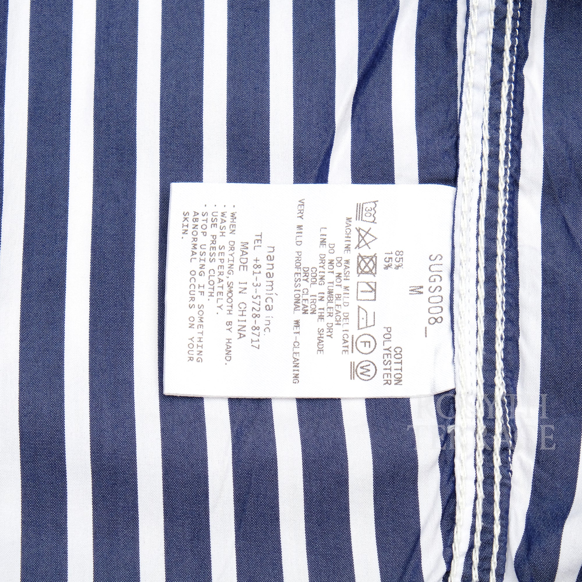 【nanamica / BIG BUTTON DOWN WIND STRIPE SHIRT / SIZE M】