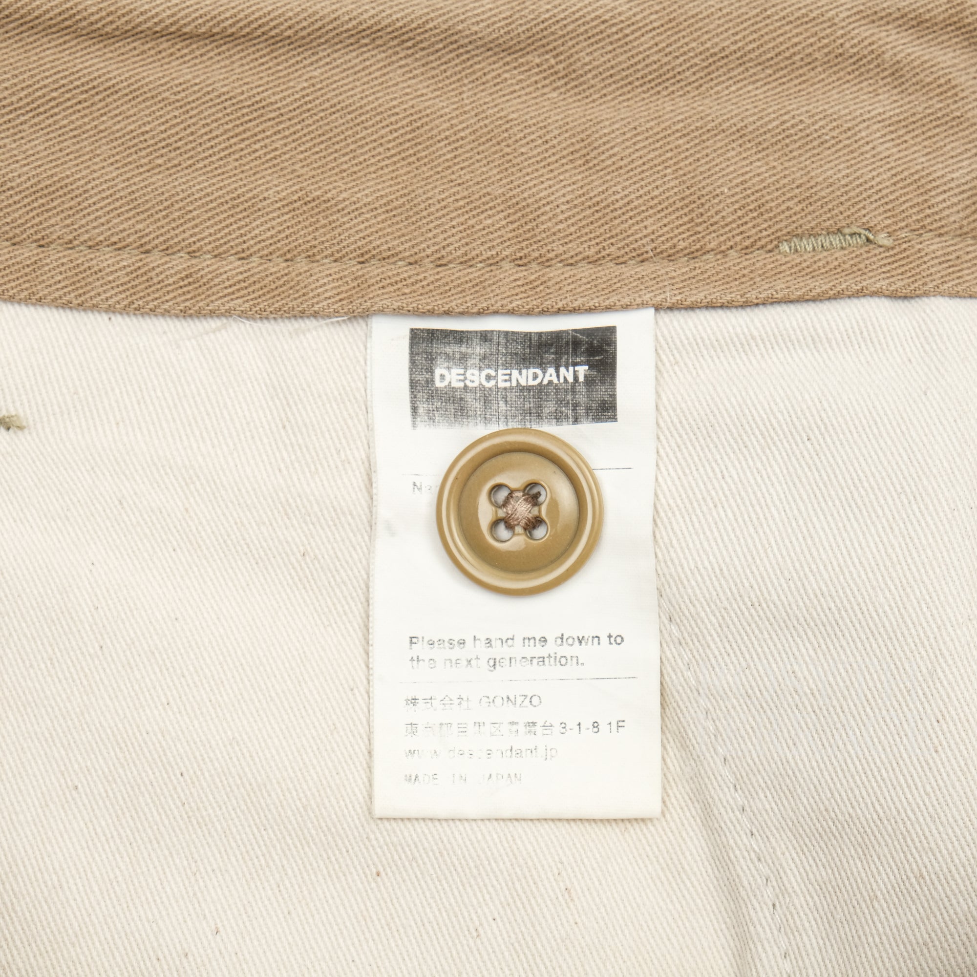 【DESCENDANT / DC-4 TWILL TROUSERS / SIZE 2】