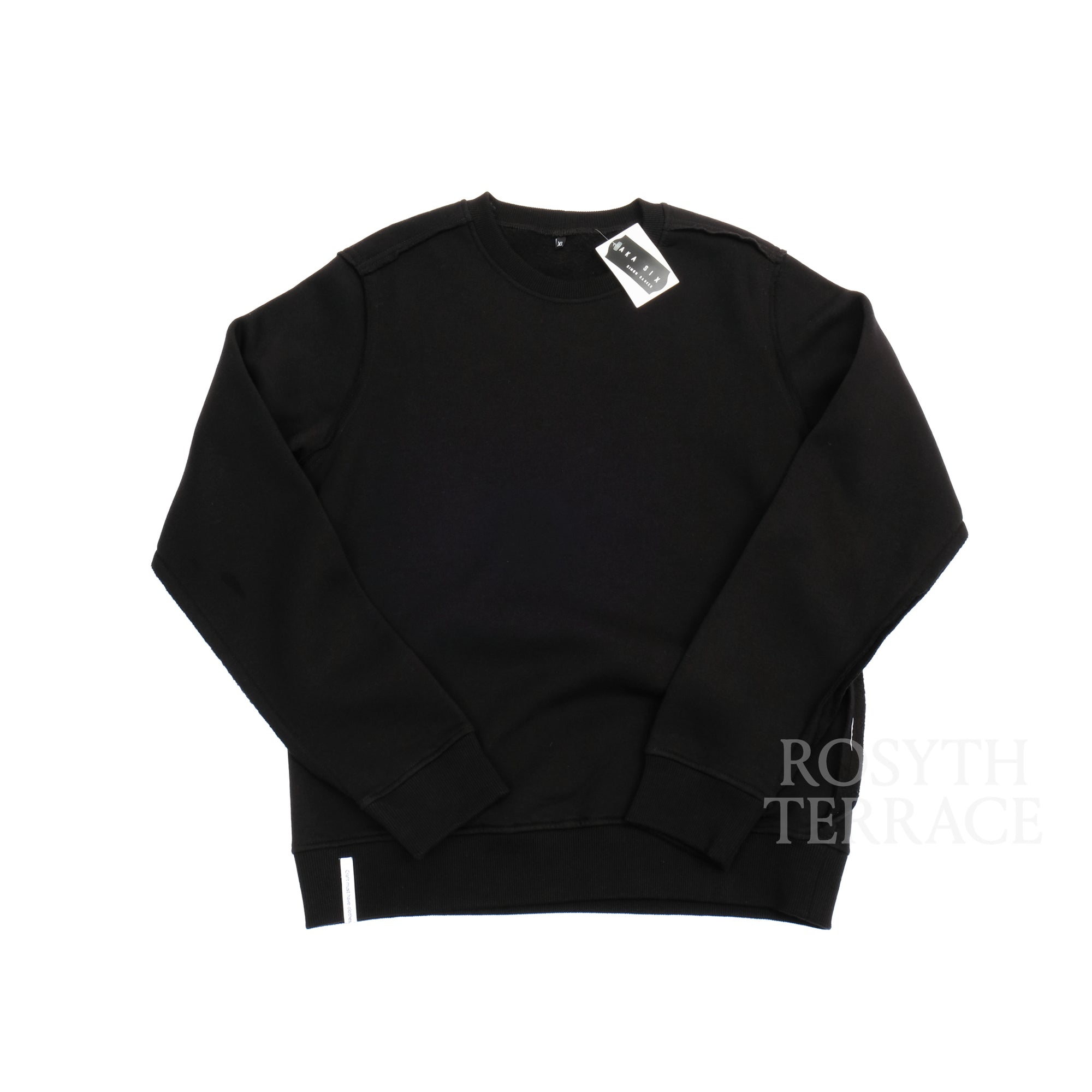 【AKA SIX BY SIMON BARKER / INVERTED CREW SWEAT BLACK / SIZE XL】