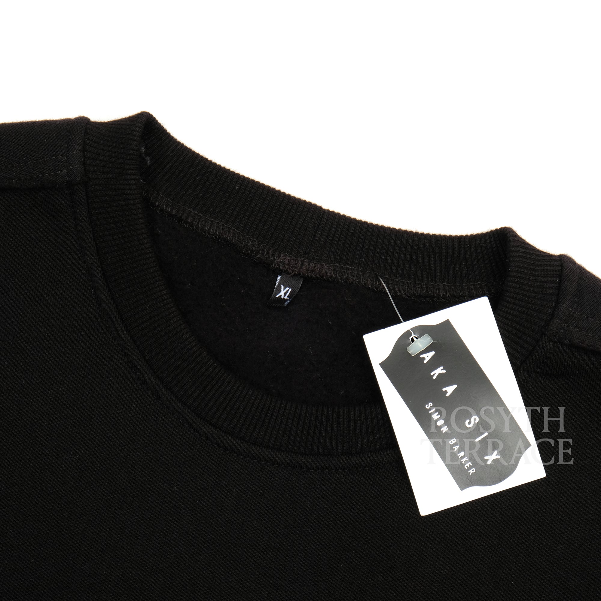 【AKA SIX BY SIMON BARKER / INVERTED CREW SWEAT BLACK / SIZE XL】