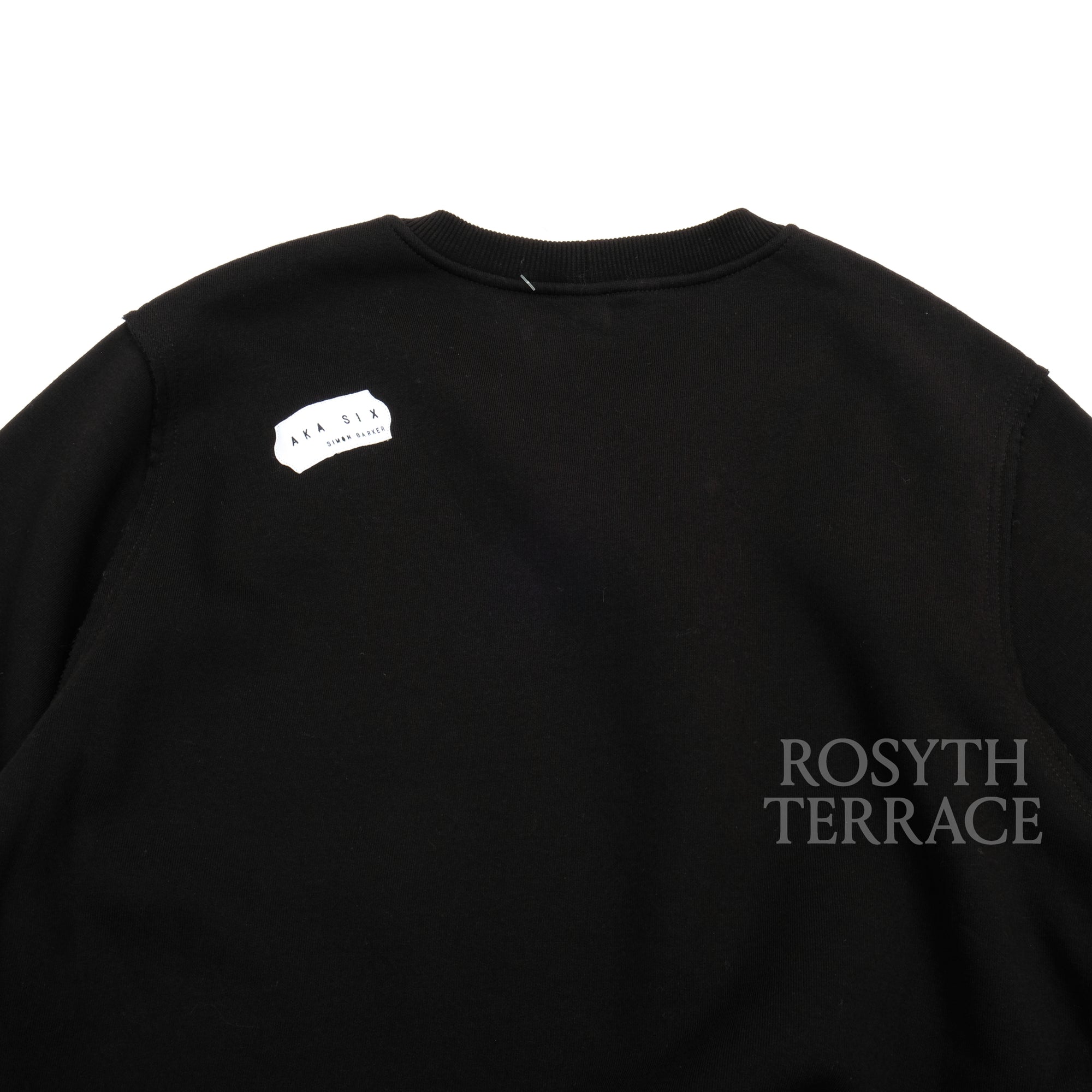 【AKA SIX BY SIMON BARKER / INVERTED CREW SWEAT BLACK / SIZE XL】