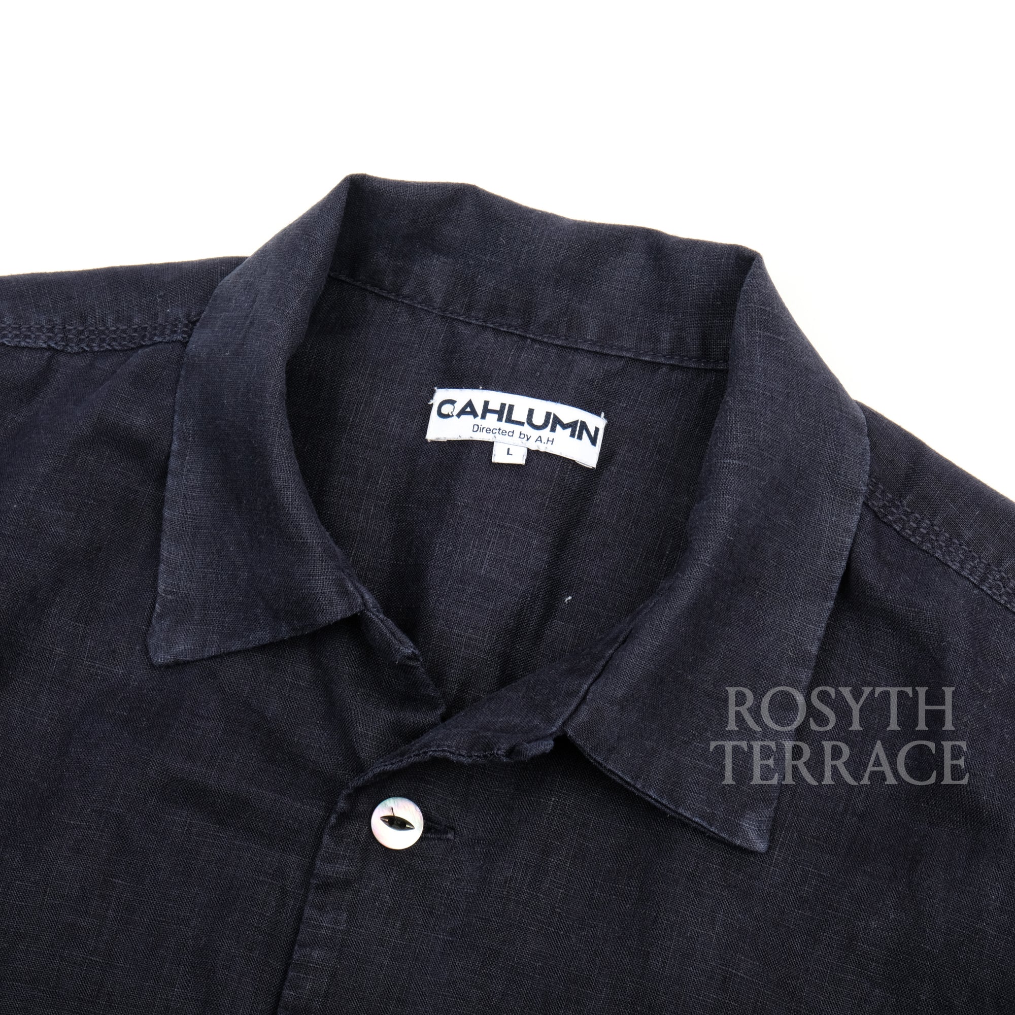 【CAHLUMN / LINEN OPEN COLLAR SHIRT & GYM PANTS / SIZE L】