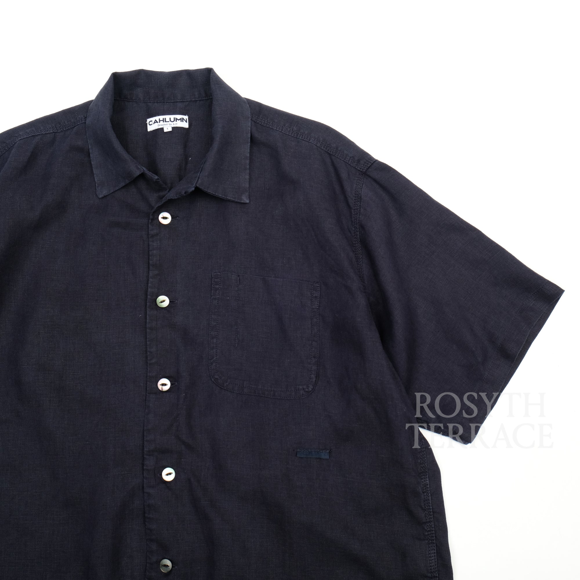 【CAHLUMN / LINEN OPEN COLLAR SHIRT & GYM PANTS / SIZE L】
