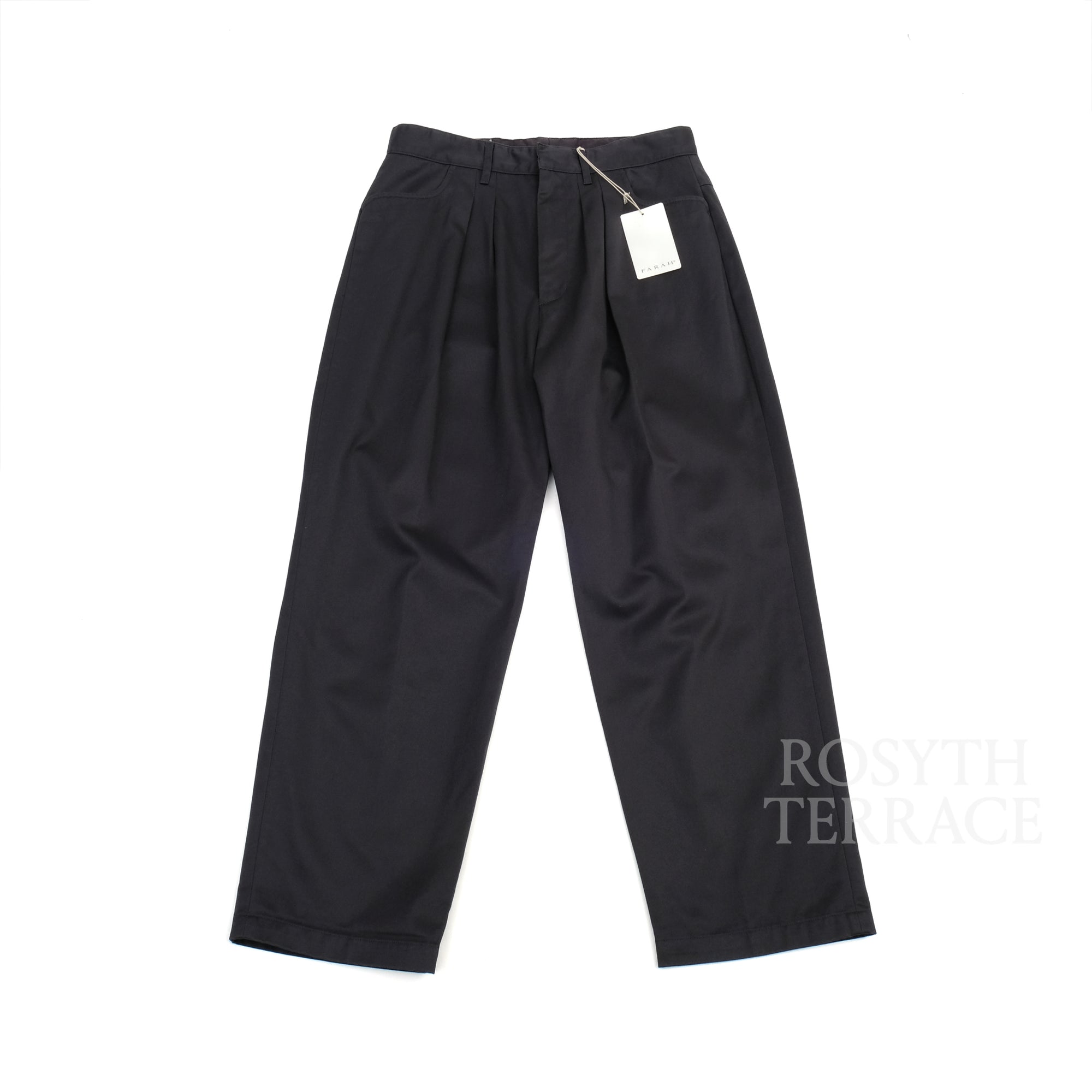 【FARAH JAPAN / TWO-TUCK WIDE TAPERED PANTS (NAVY) / SIZE 32】