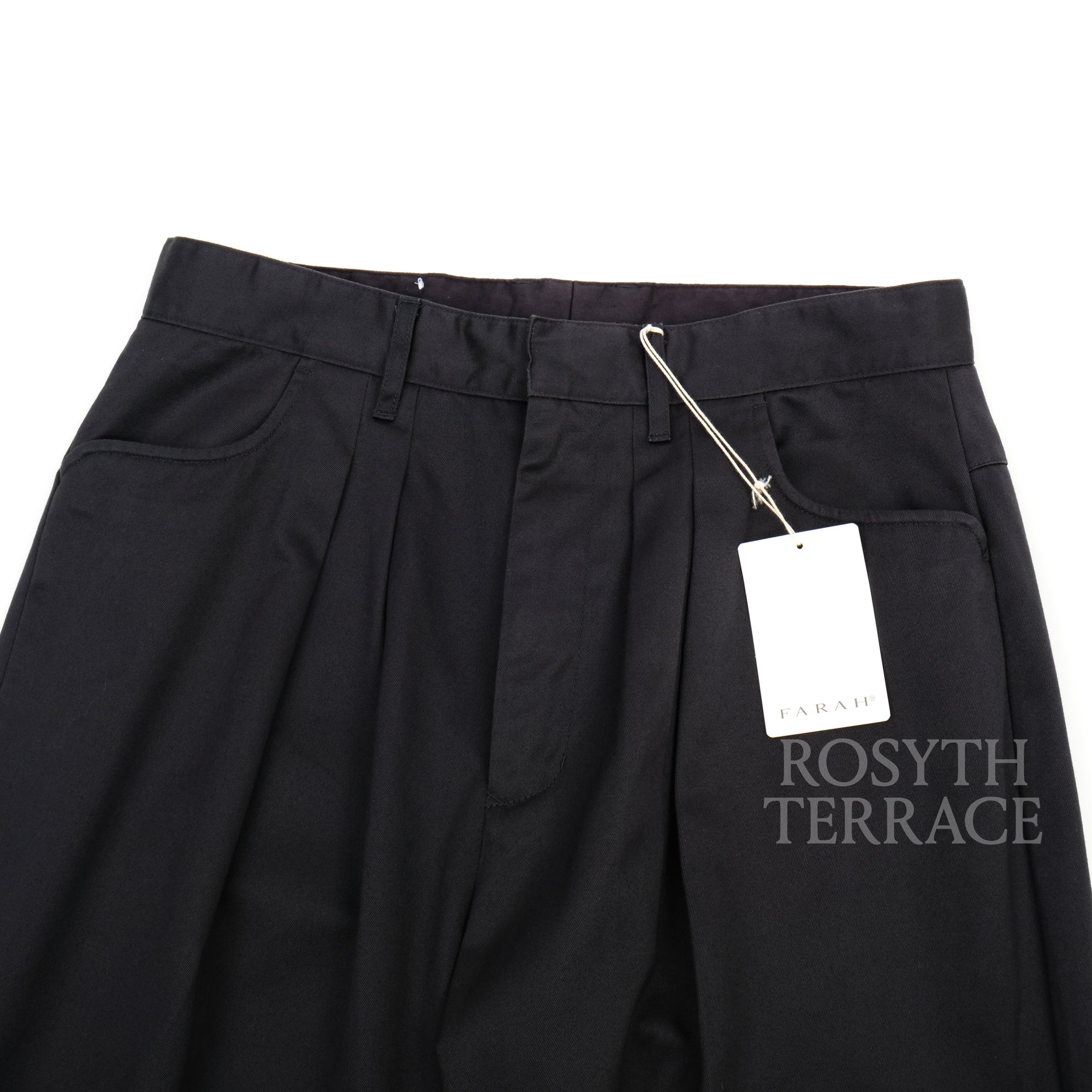 【FARAH JAPAN / TWO-TUCK WIDE TAPERED PANTS (NAVY) / SIZE 32】