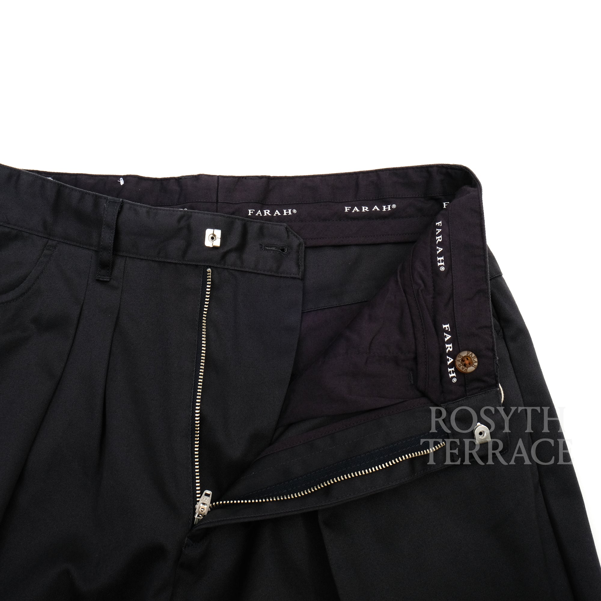 【FARAH JAPAN / TWO-TUCK WIDE TAPERED PANTS (NAVY) / SIZE 32】