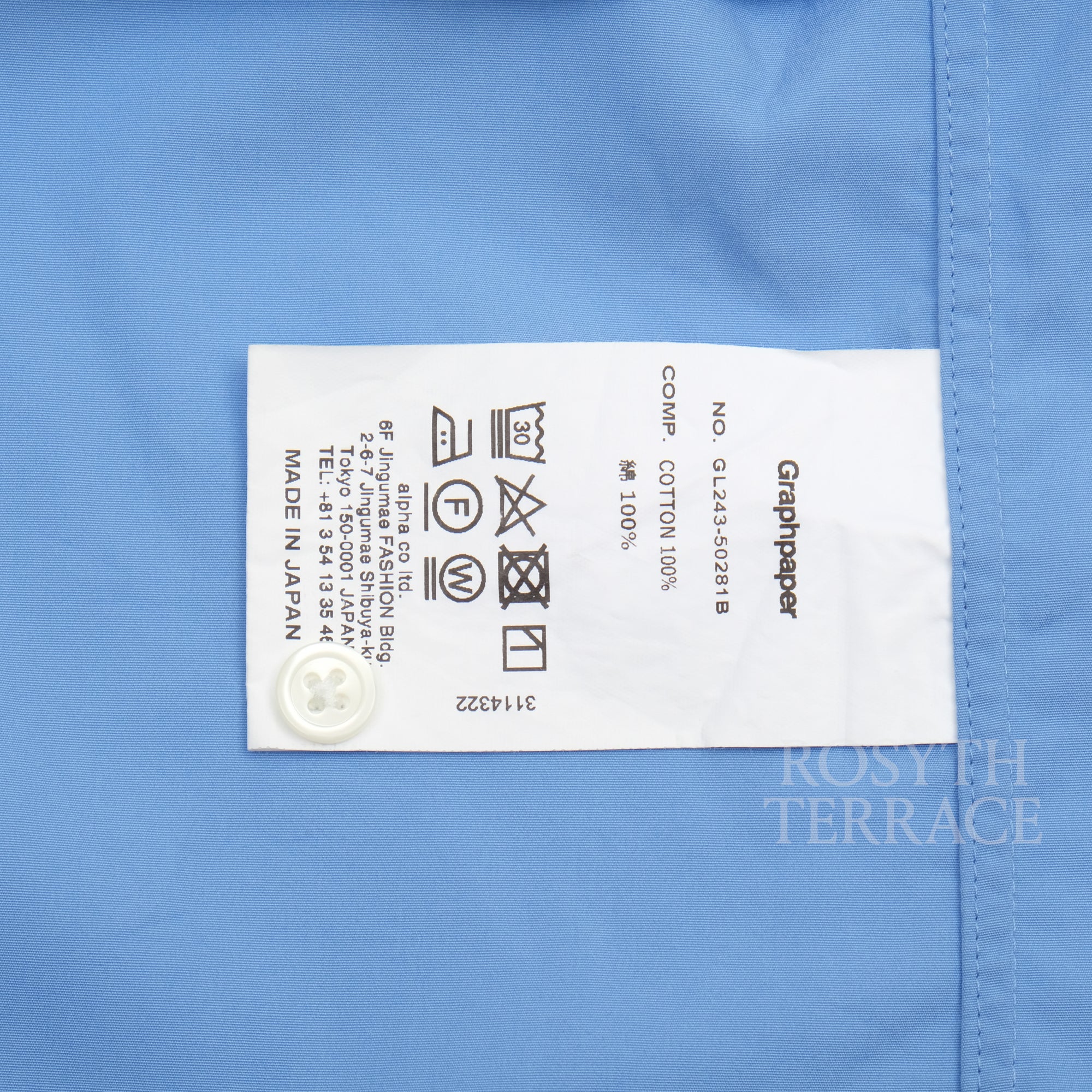 【Graphpaper / HIGH COUNT BROAD OVERSIZED REG COLLAR SHIRT / OS】