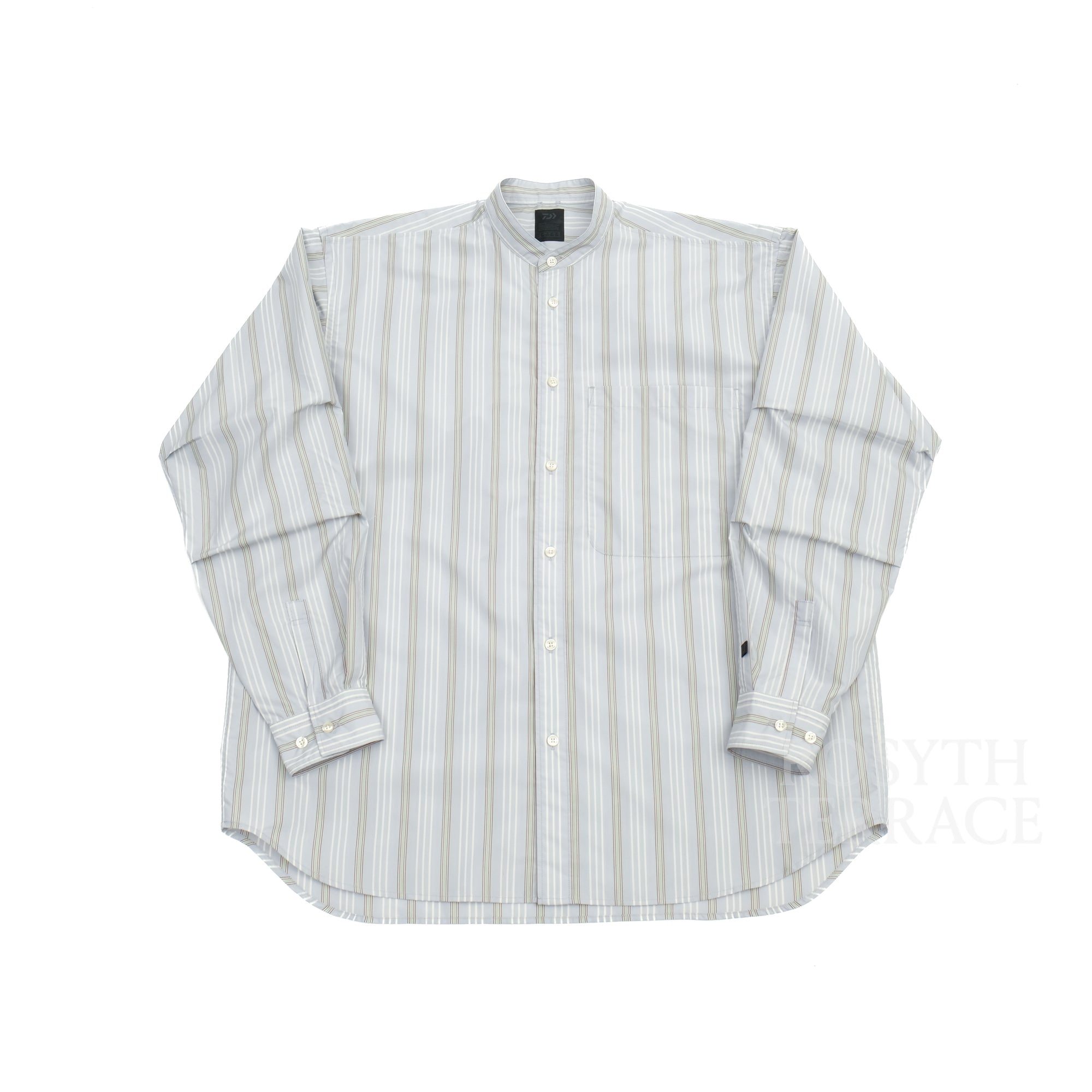 【DAIWA PIER39 / TECH BAND COLLAR SHIRT (BLUE STRIPE) / SIZE M】