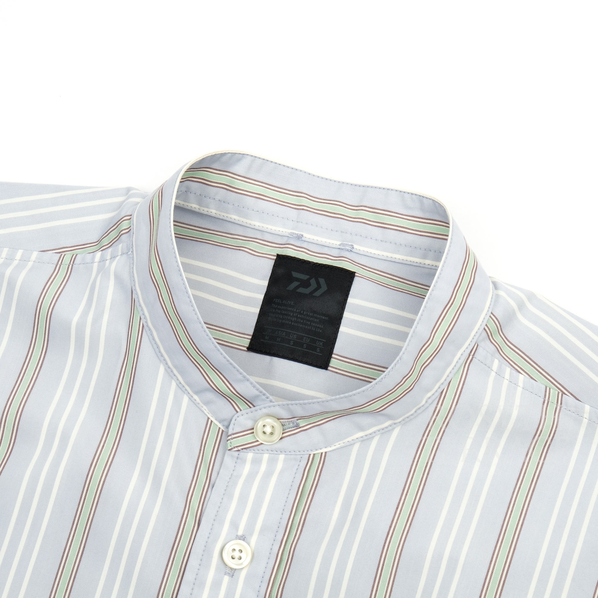 【DAIWA PIER39 / TECH BAND COLLAR SHIRT (BLUE STRIPE) / SIZE M】