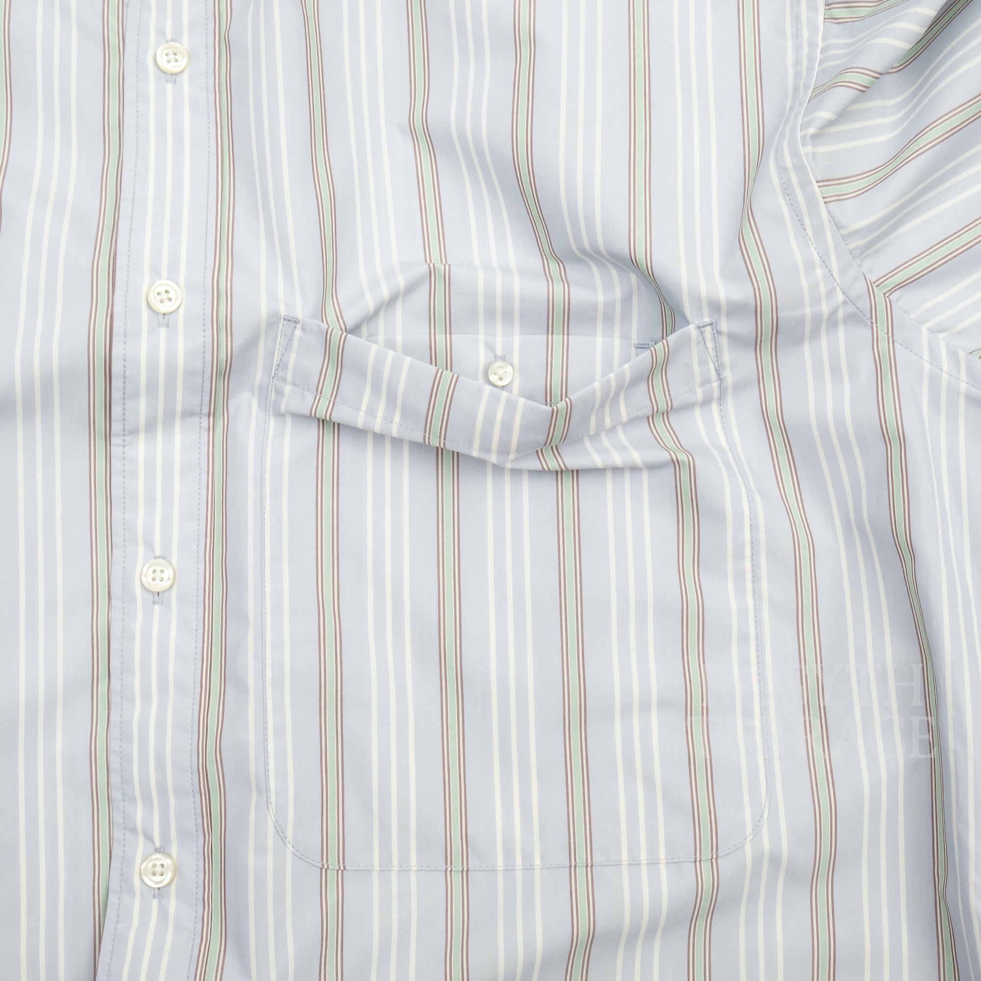 【DAIWA PIER39 / TECH BAND COLLAR SHIRT (BLUE STRIPE) / SIZE M】