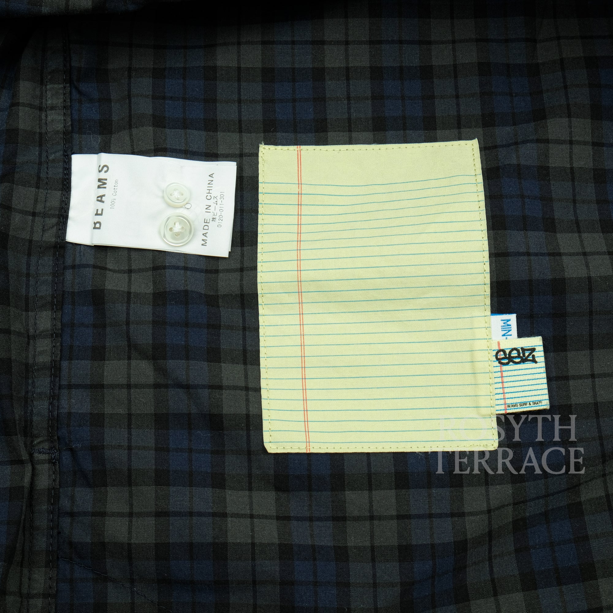 【MIN-NANO x BEAMS SSZ / SHIRT LS (BLACKWATCH) / SIZE S】