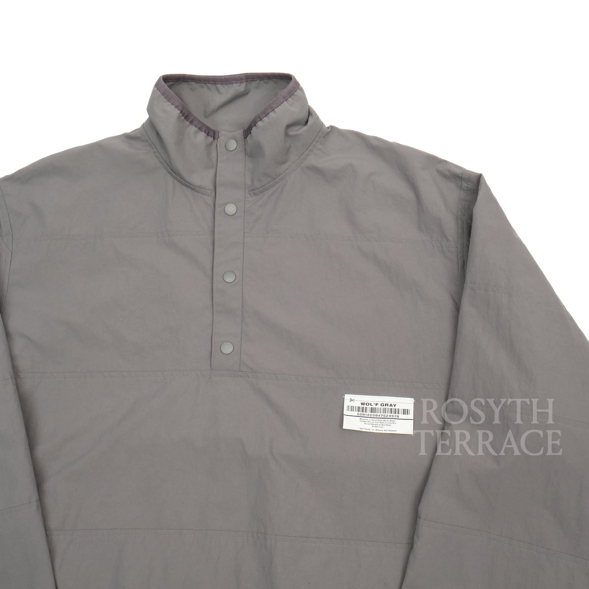 【WHIMSY x ALWAYTH / W OL 'F GRAY PANELED SNAP PLCKT ANORAK & TRACK PANTS / SIZE 2】