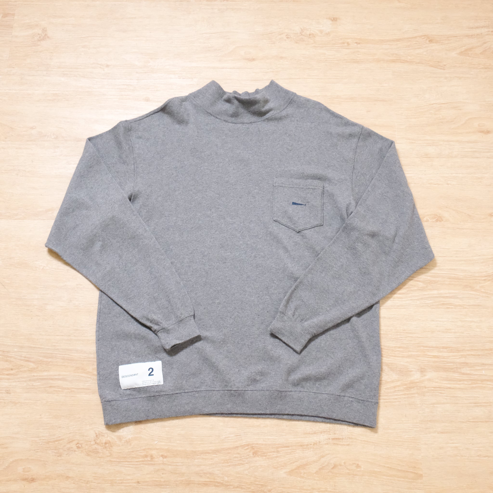 【DESCENDANT / TURTOISE MOCKNECK LS GREY / SIZE 2】