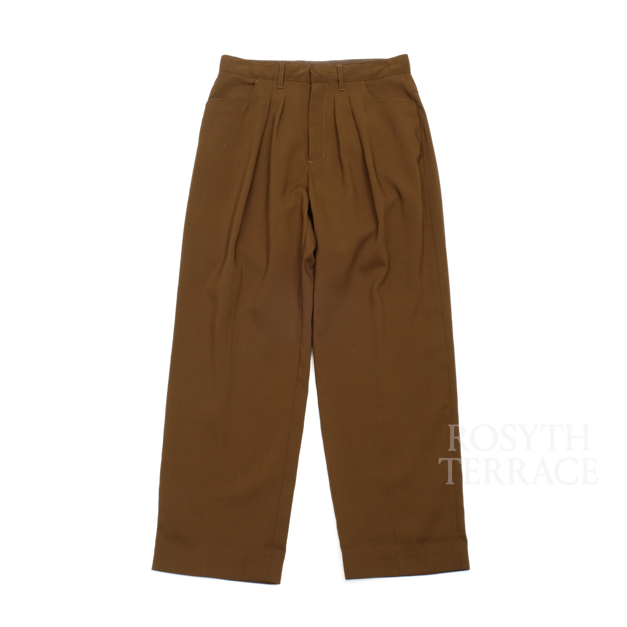 【FARAH JAPAN / TWO-TUCK WIDE TAPERED PANTS (BROWN) / SIZE 32】