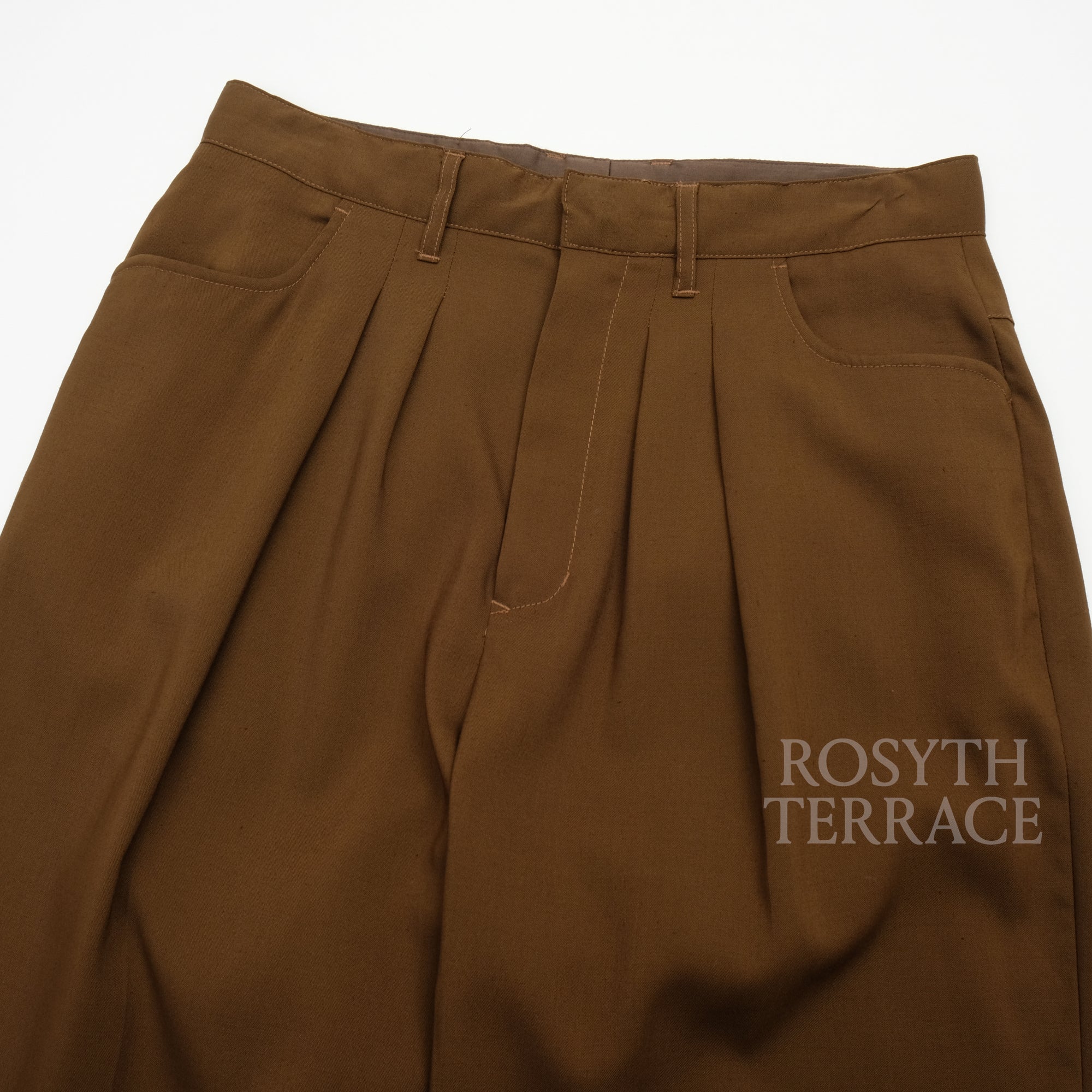 【FARAH JAPAN / TWO-TUCK WIDE TAPERED PANTS (BROWN) / SIZE 32】