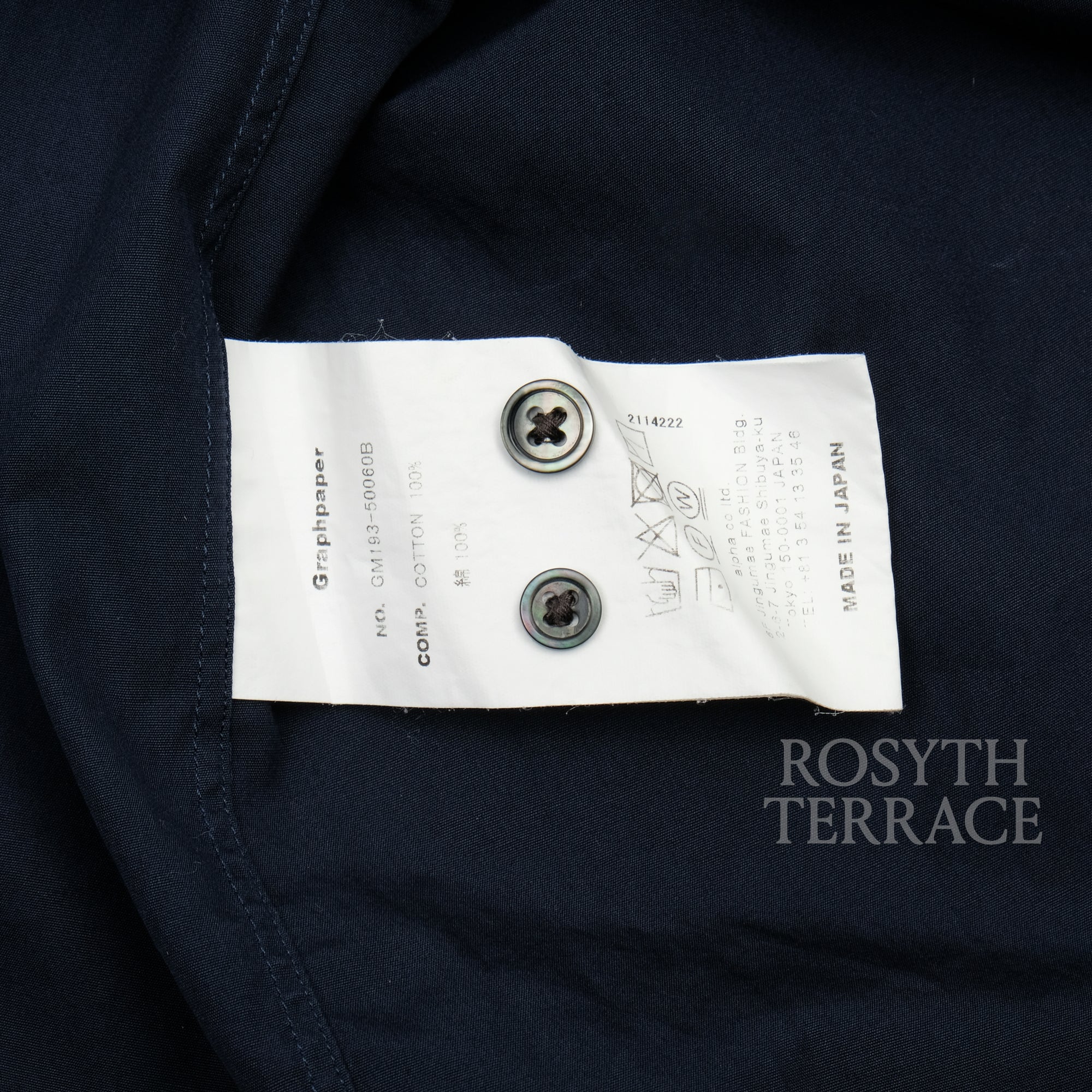 【Graphpaper / THOMAS MASON LS BD SHIRT NAVY / SIZE 2】