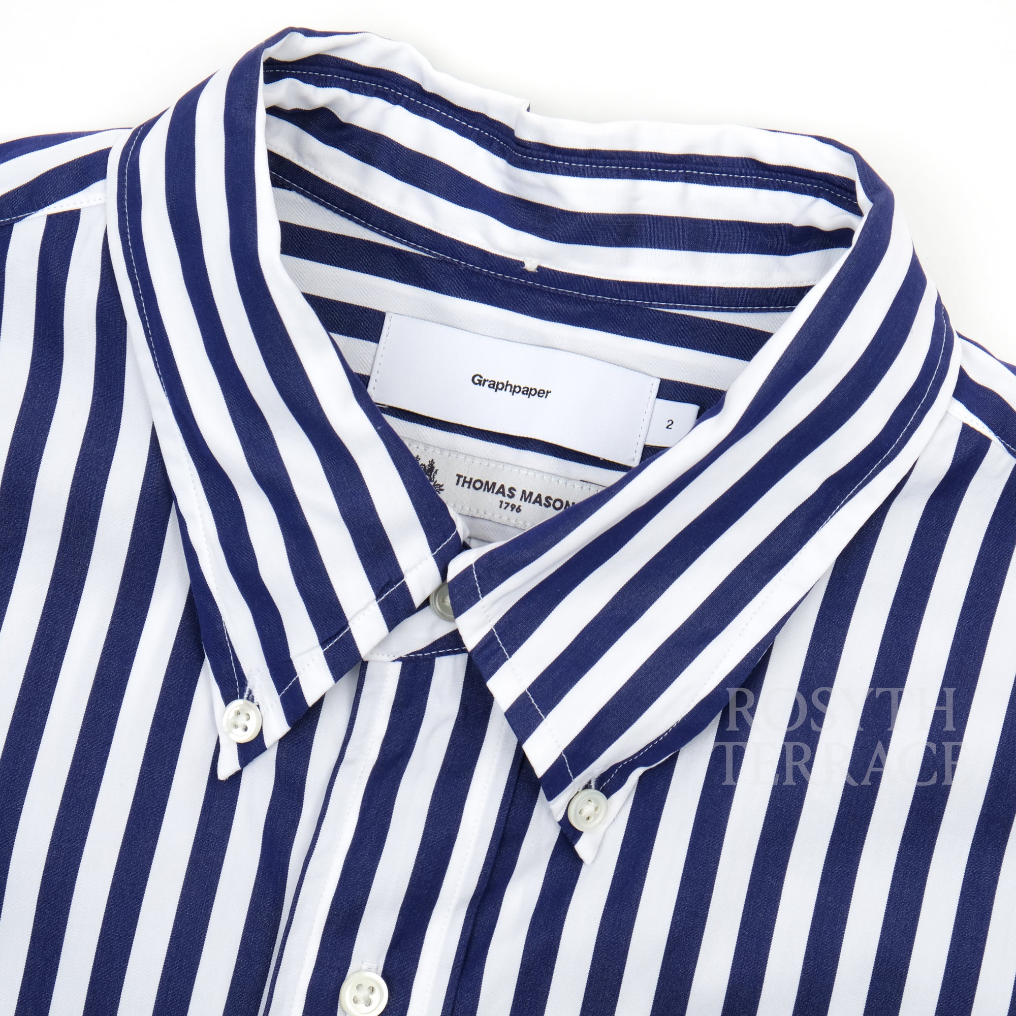【Graphpaper / THOMAS MASON LS BD SHIRT BLUE STRIPE / SIZE 2】