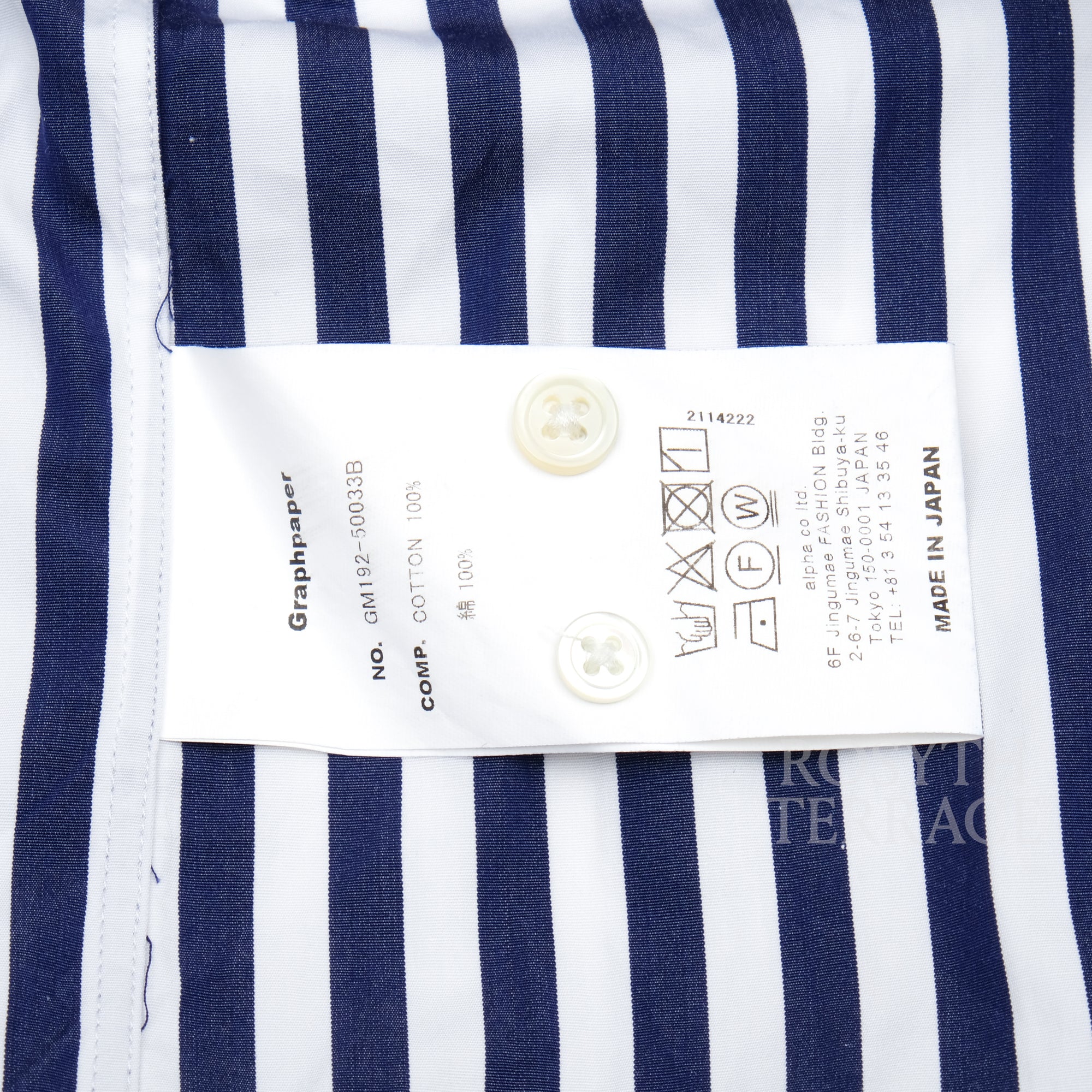 【Graphpaper / THOMAS MASON LS BD SHIRT BLUE STRIPE / SIZE 2】