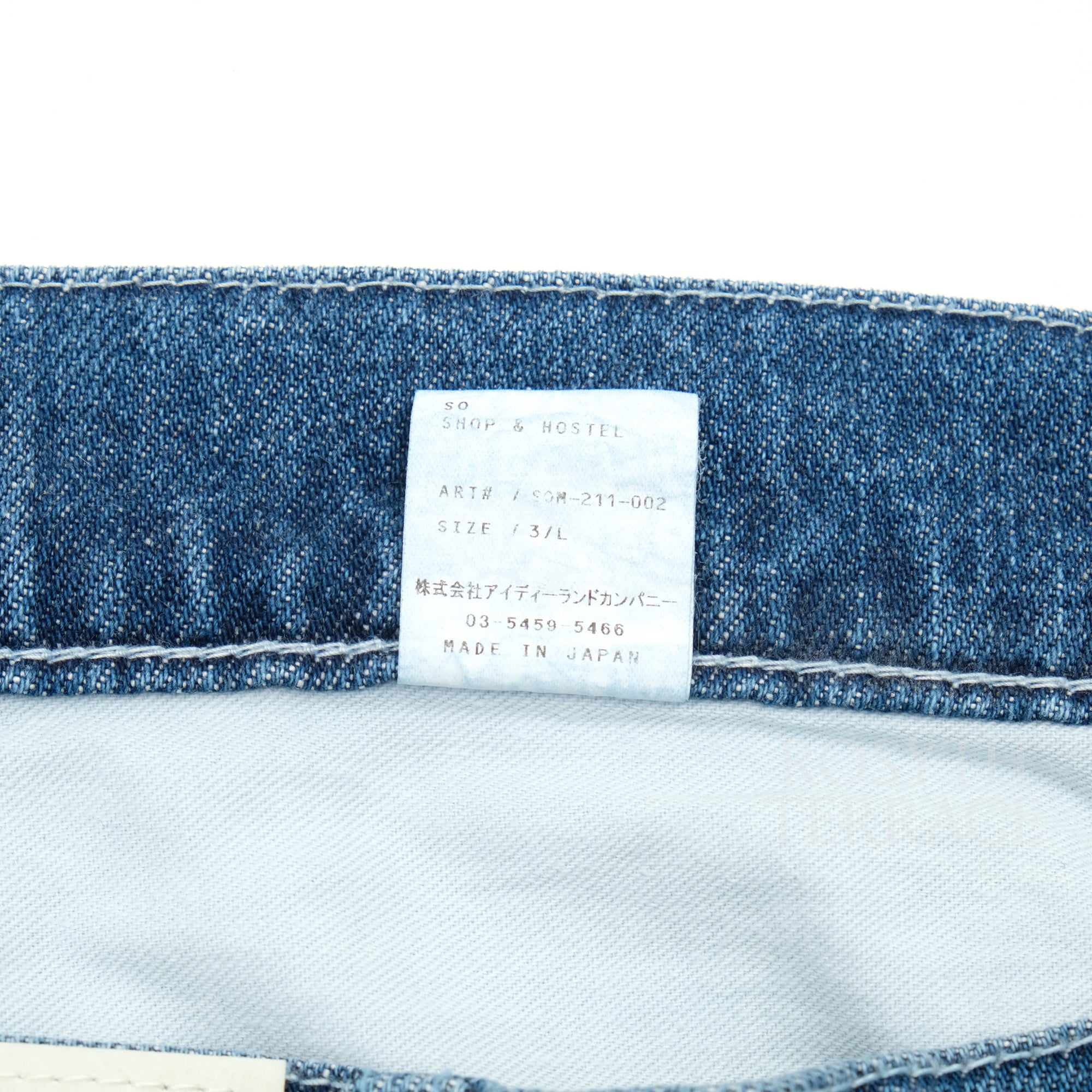 【SO SHOP & HOSTEL / 5 POCKET DENIM PANTS (BIO WASH) / SIZE L】