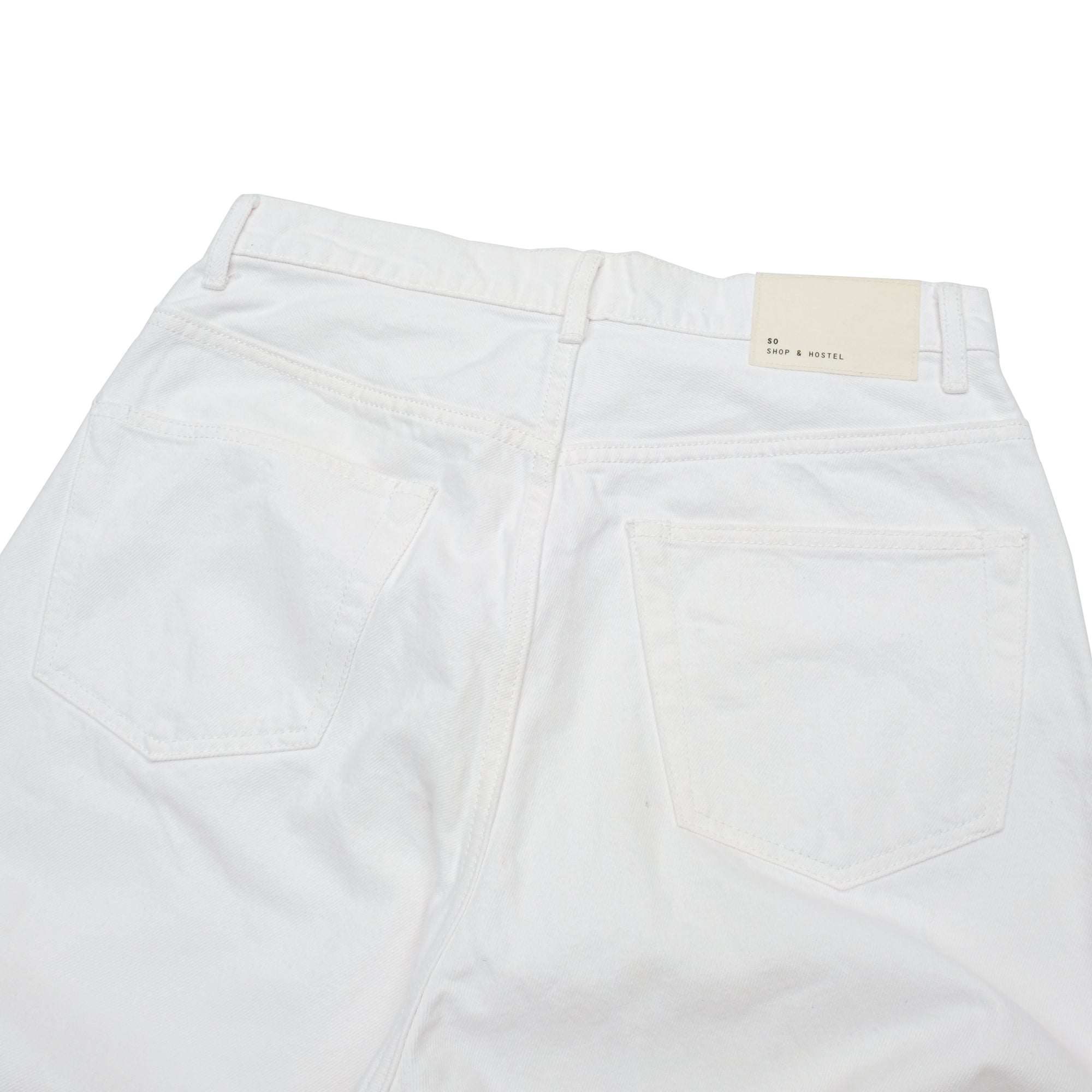 【SO SHOP & HOSTEL / 5 POCKET TWILL PANTS (WHITE) / SIZE L】