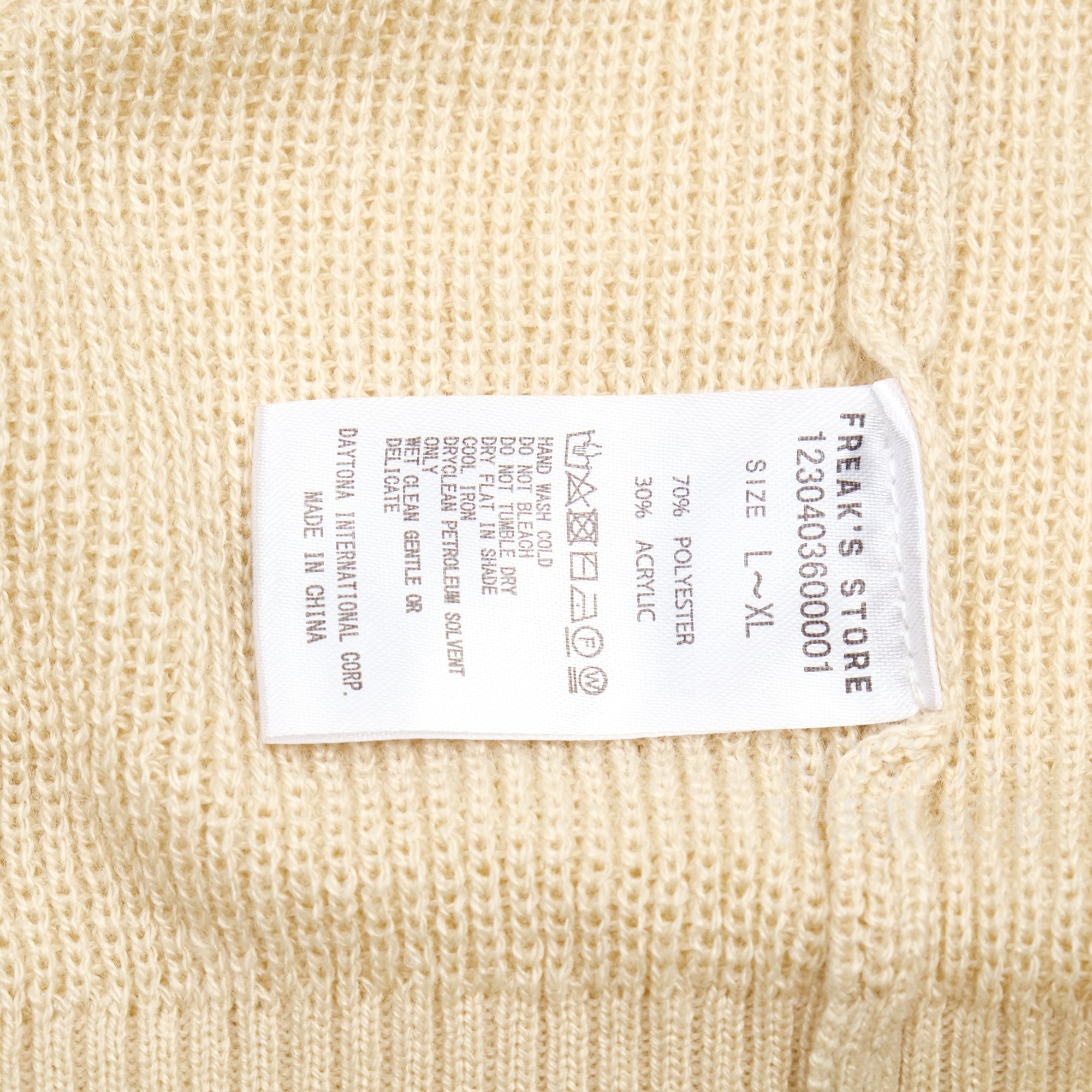【FREAK'S STORE for LAWSON / 'LAWSON FREAK' INSTANT KNIT (BEIGE) / SIZE L-XL】