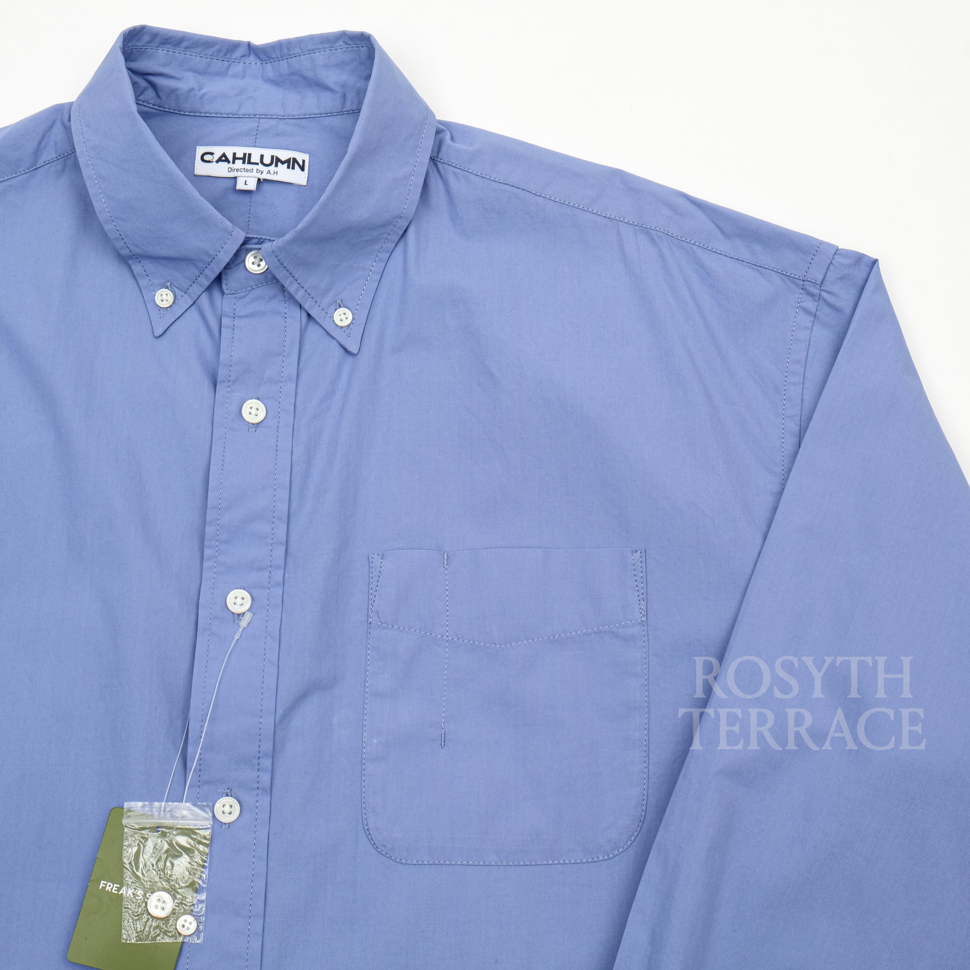 【CAHLUMN / MAGAZINE POCKET BROAD SHIRT (BLUE) / SIZE L】