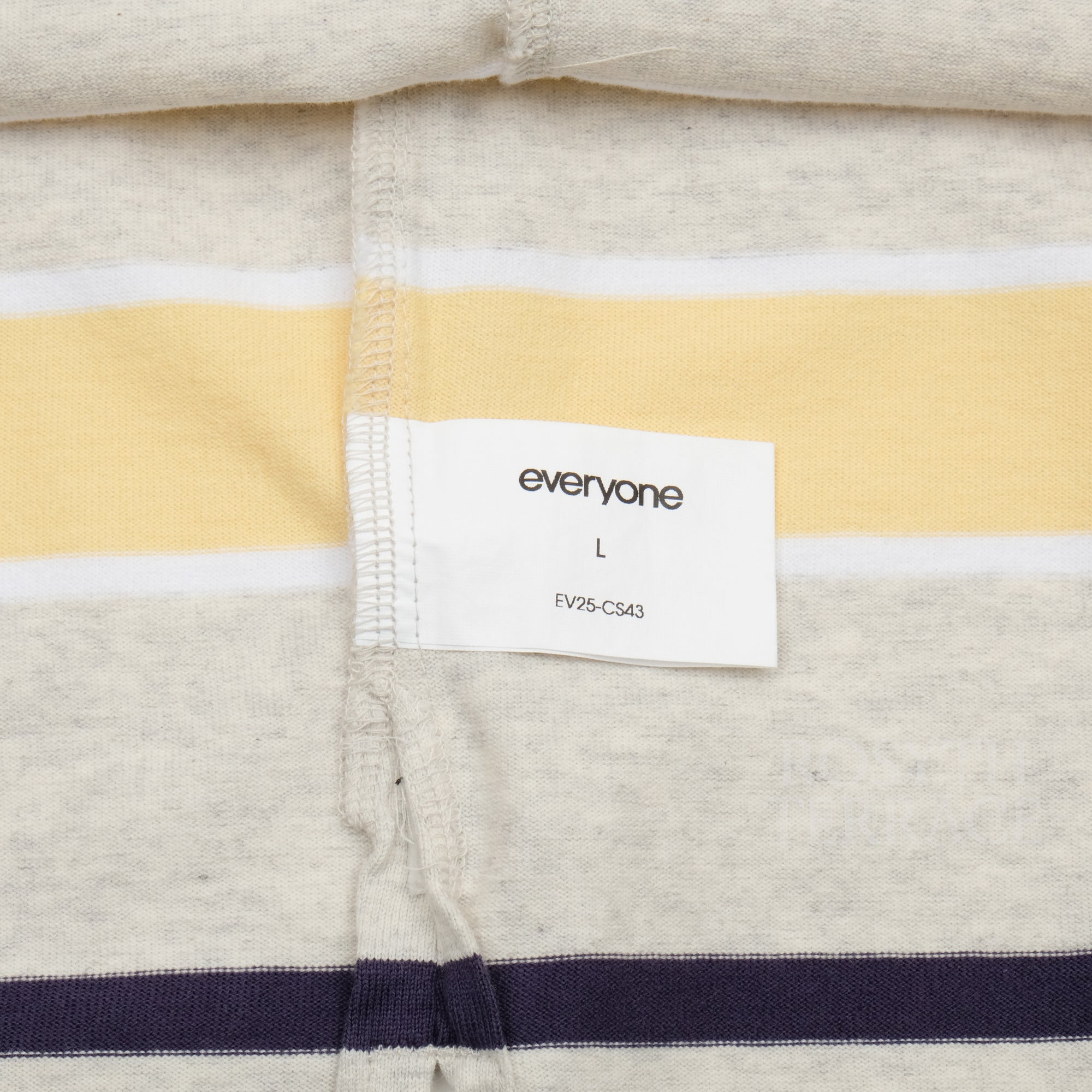 【everyone / MULTI BORDER SS TEE (ASH/YELLOW/NAVY) / SIZE L】