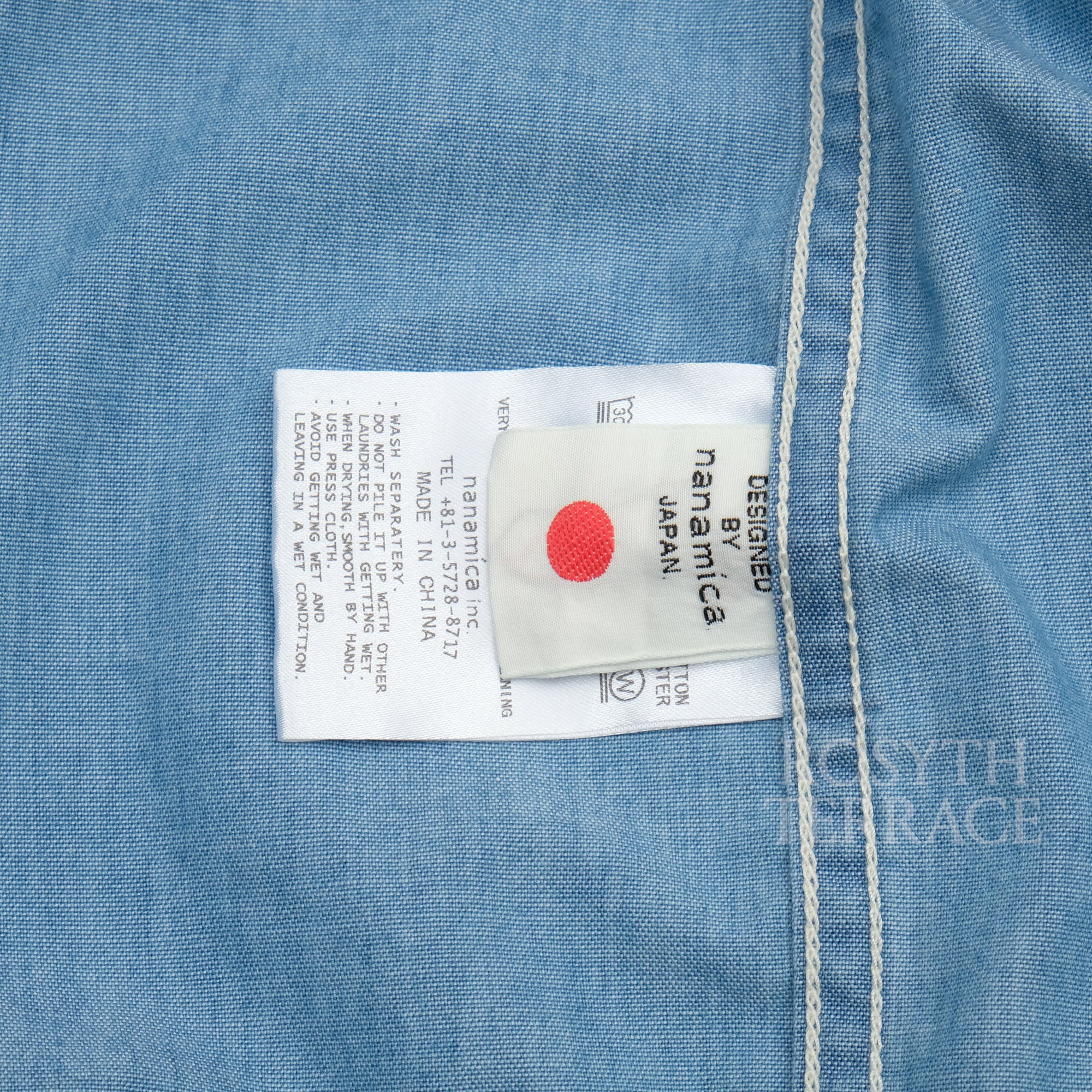 【nanamica / BAND COLLAR CHAMBRAY SHIRT / SIZE L】