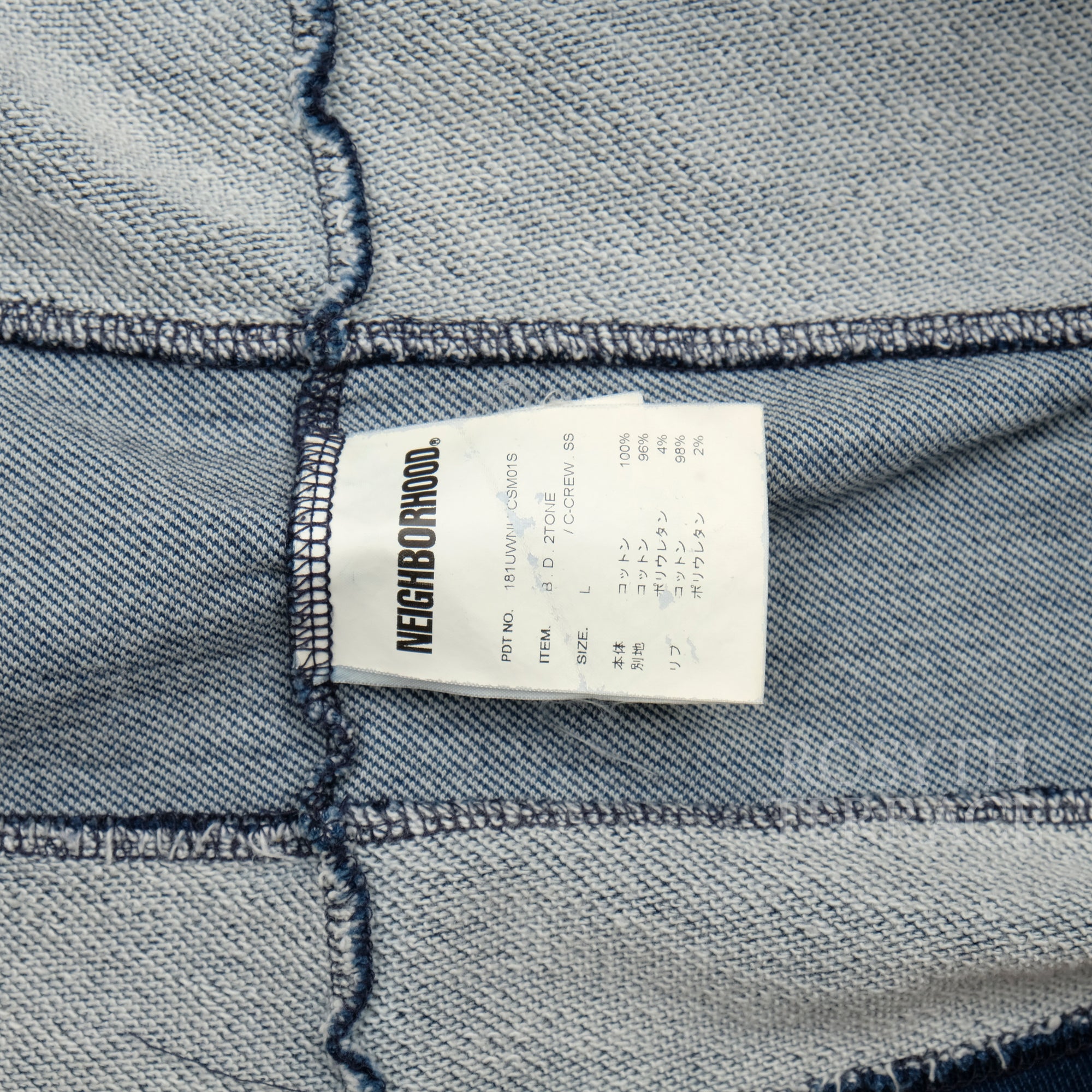 【NEIGHBORHOOD / B.D. 2 TONE C. CREW SS / SIZE L】