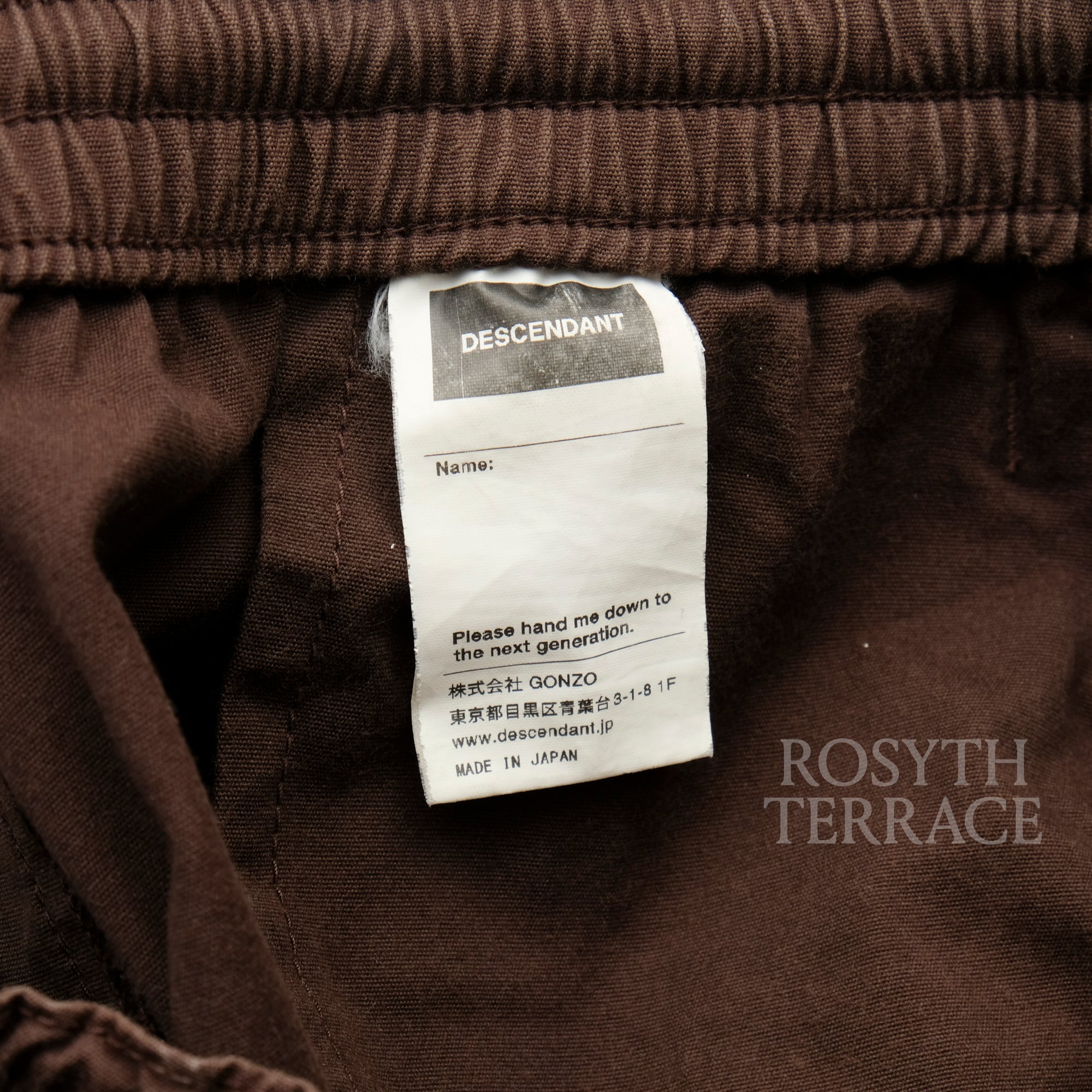 【DESCENDANT / SHORE 02 TWILL PANTS / SIZE 1】