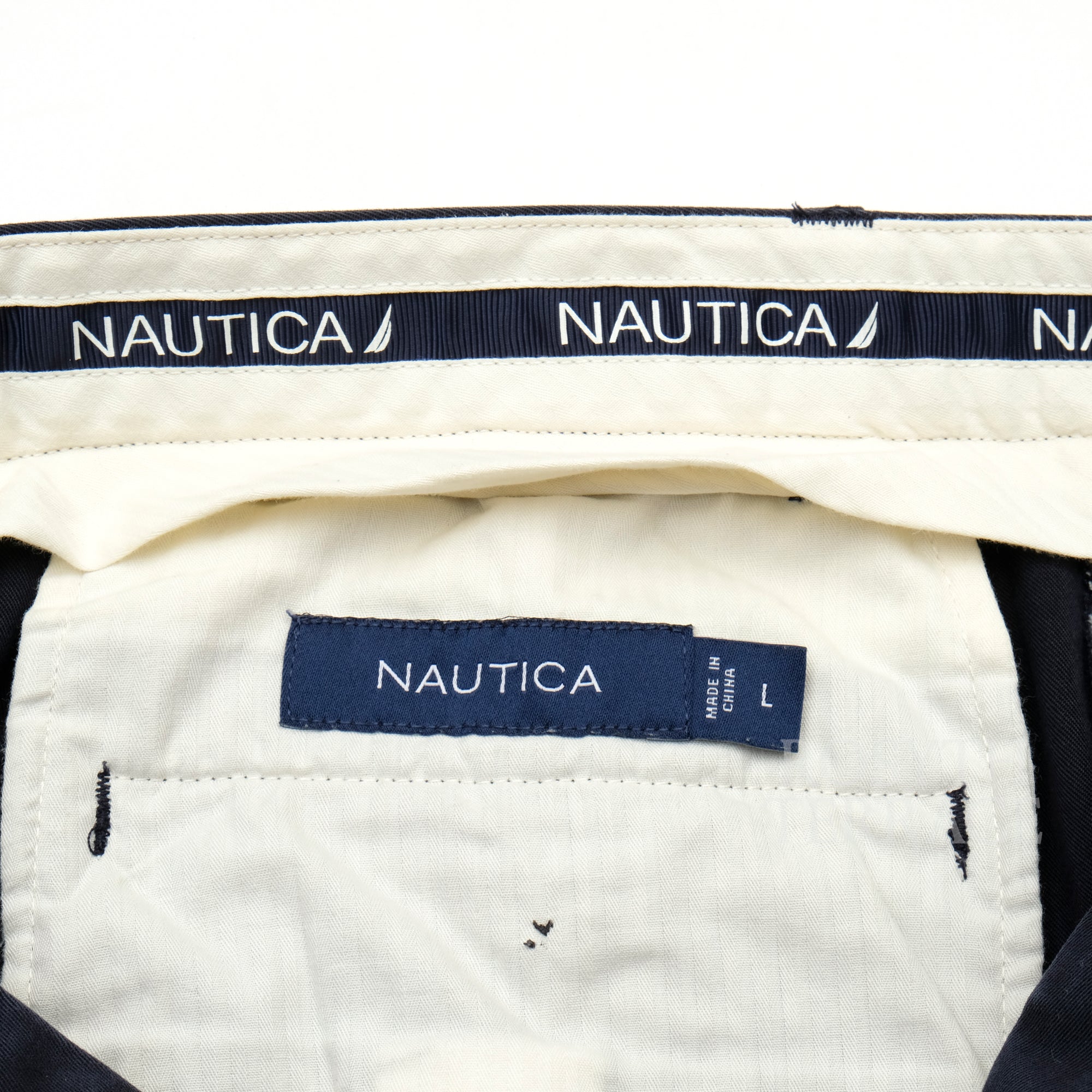 【NAUTICA JAPAN / 2-TUCK CHINO PANTS (NAVY) / SIZE L】