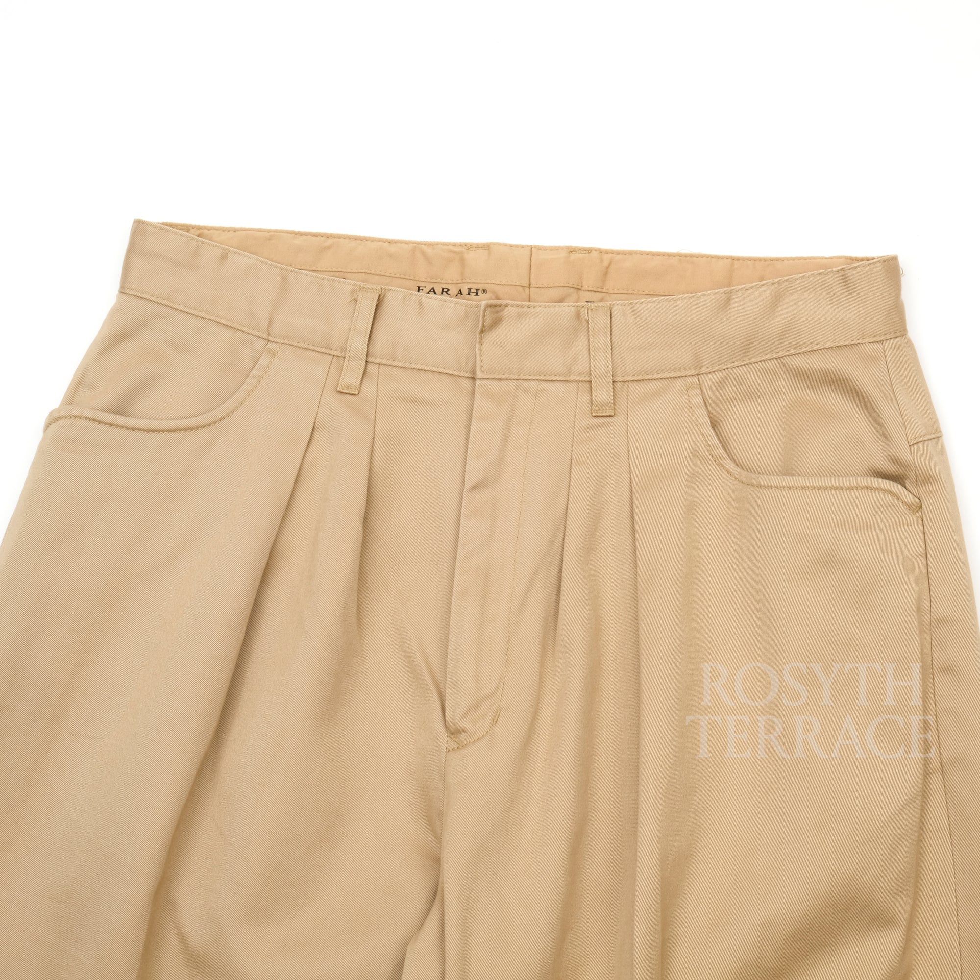 【FARAH JAPAN / TWO-TUCK WIDE PANTS (BEIGE CHINO TWILL) / SIZE 32】