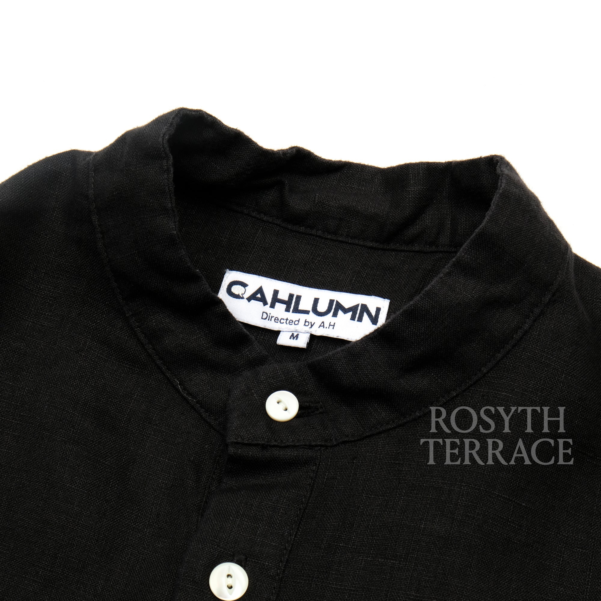 【CAHLUMN / LINEN PULLOVER SHIRT (BLACK) / SIZE M】