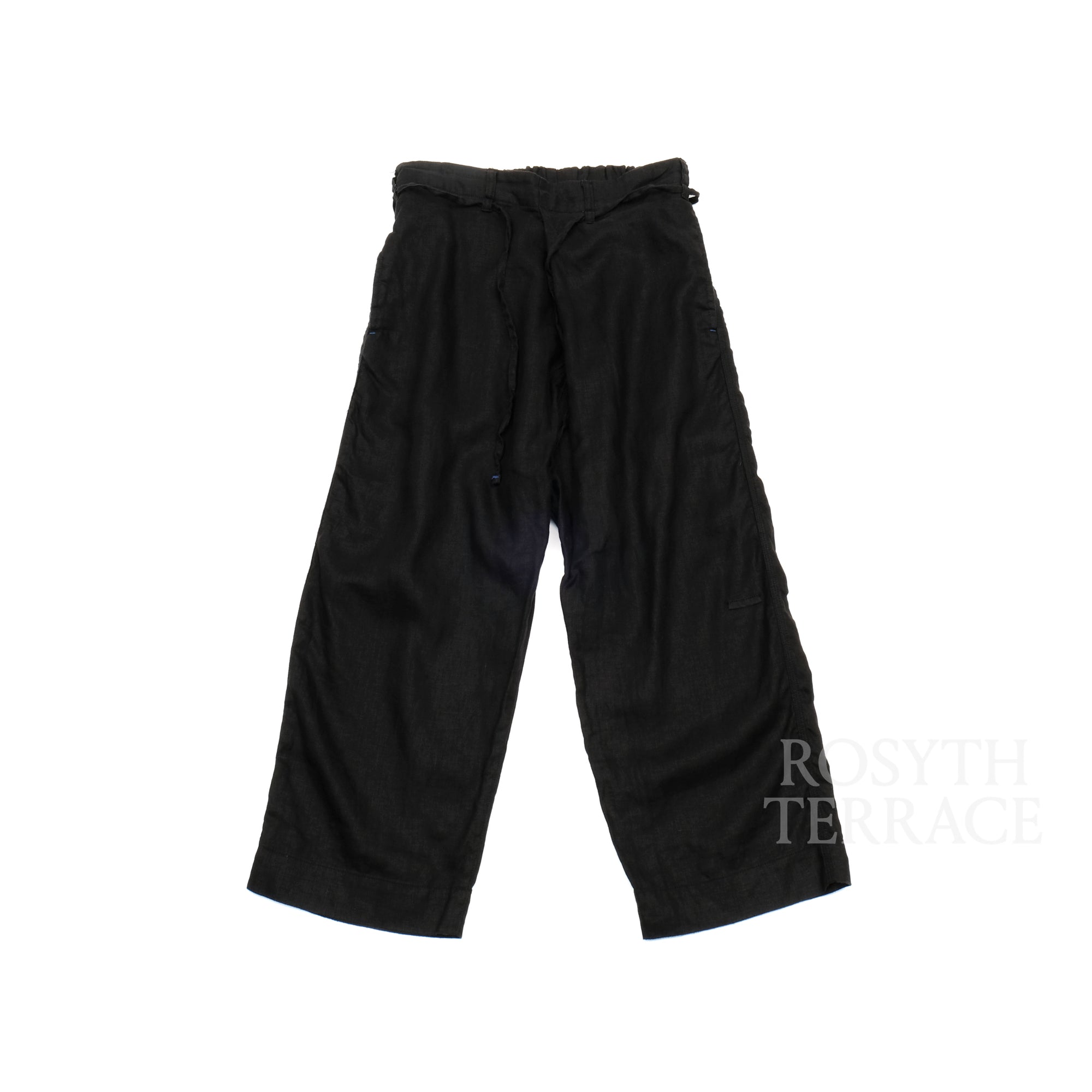 【CAHLUMN / LINEN FISHERMAN PANTS (BLACK) / SIZE M】